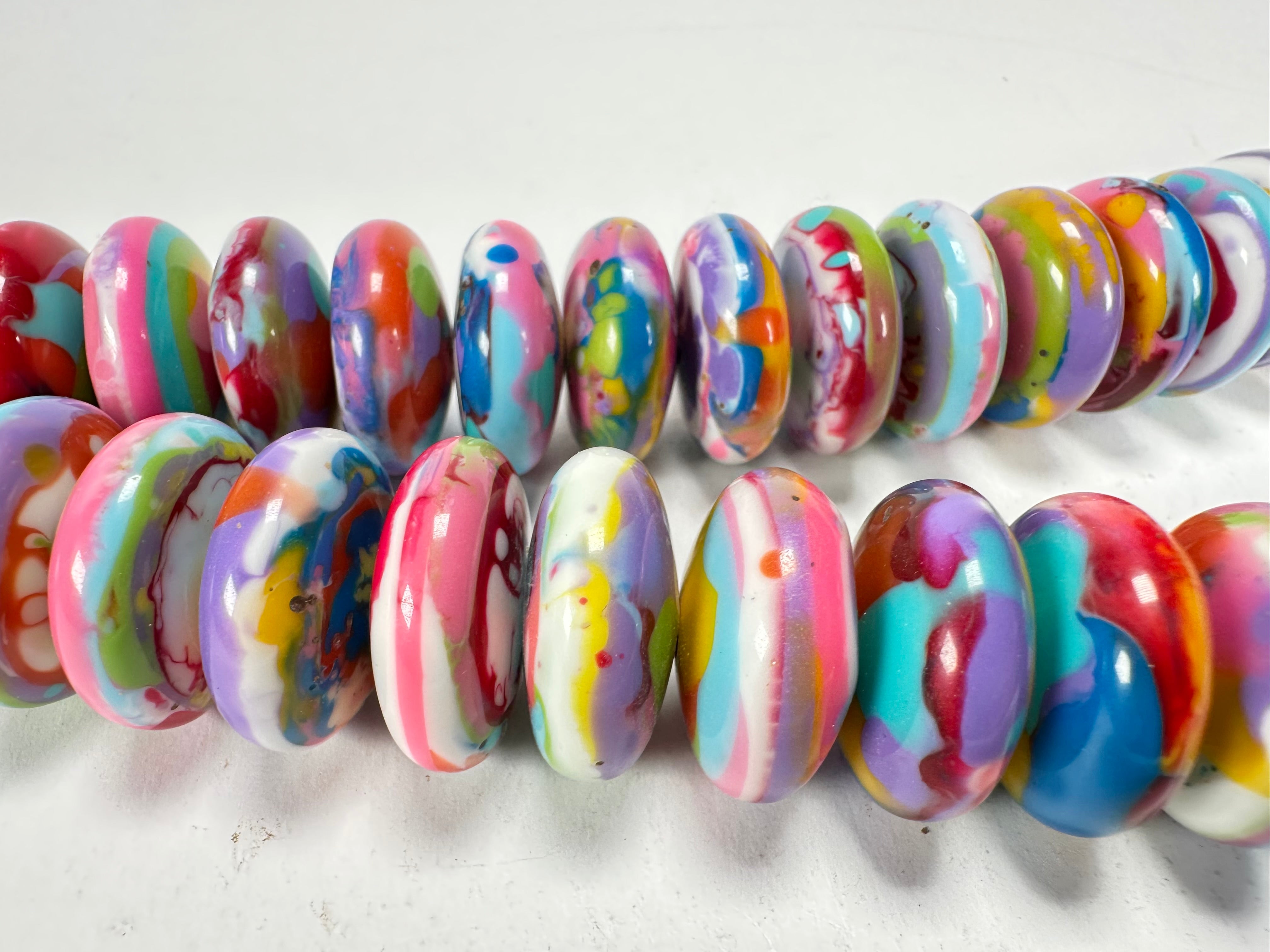 Jackie Brazil "Ana" Kandinsky Resin Wheels 70cm Necklace ( N0044 )