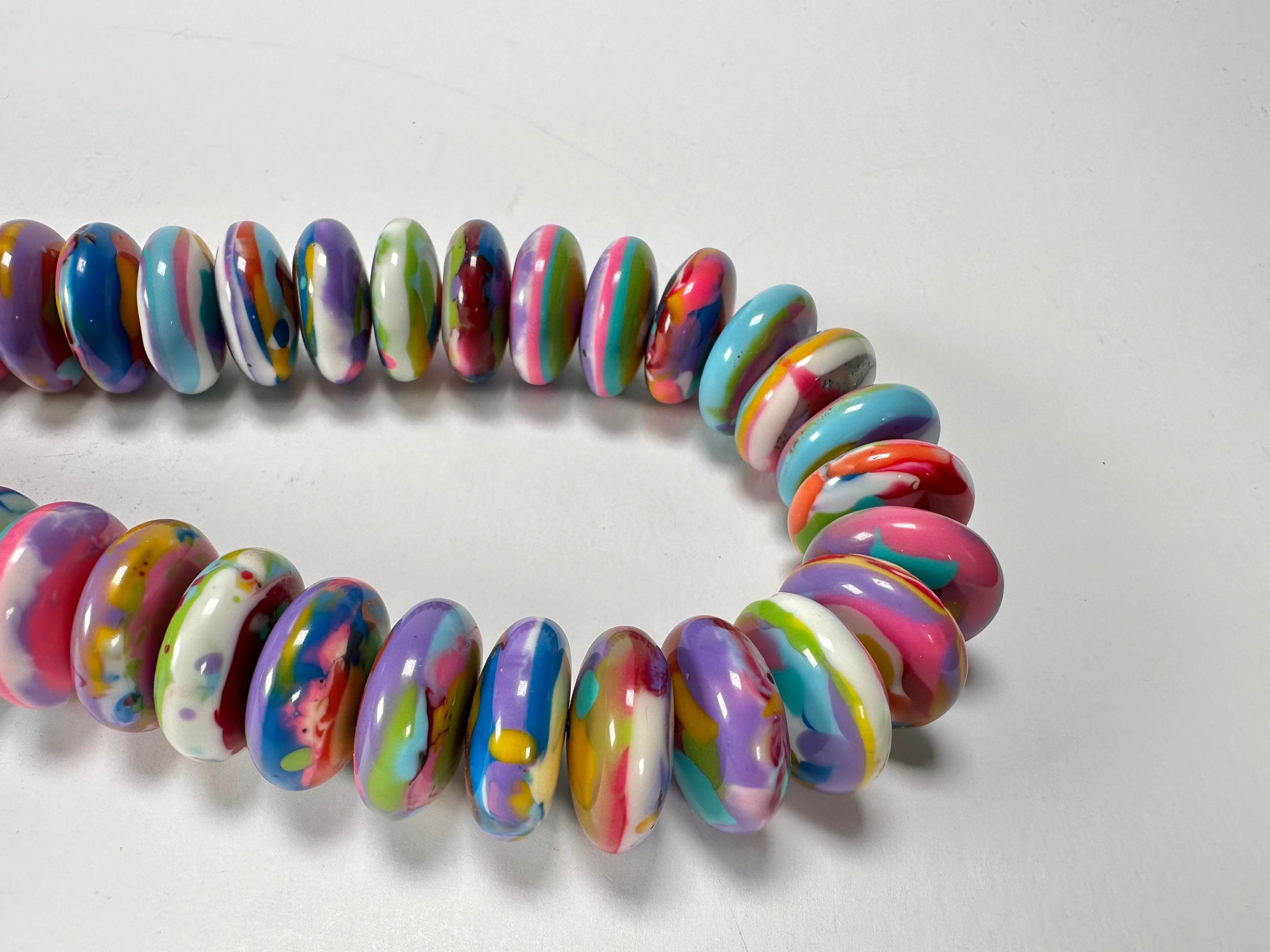 Jackie Brazil "Ana" Kandinsky Resin Wheels 70cm Necklace ( N0044 )