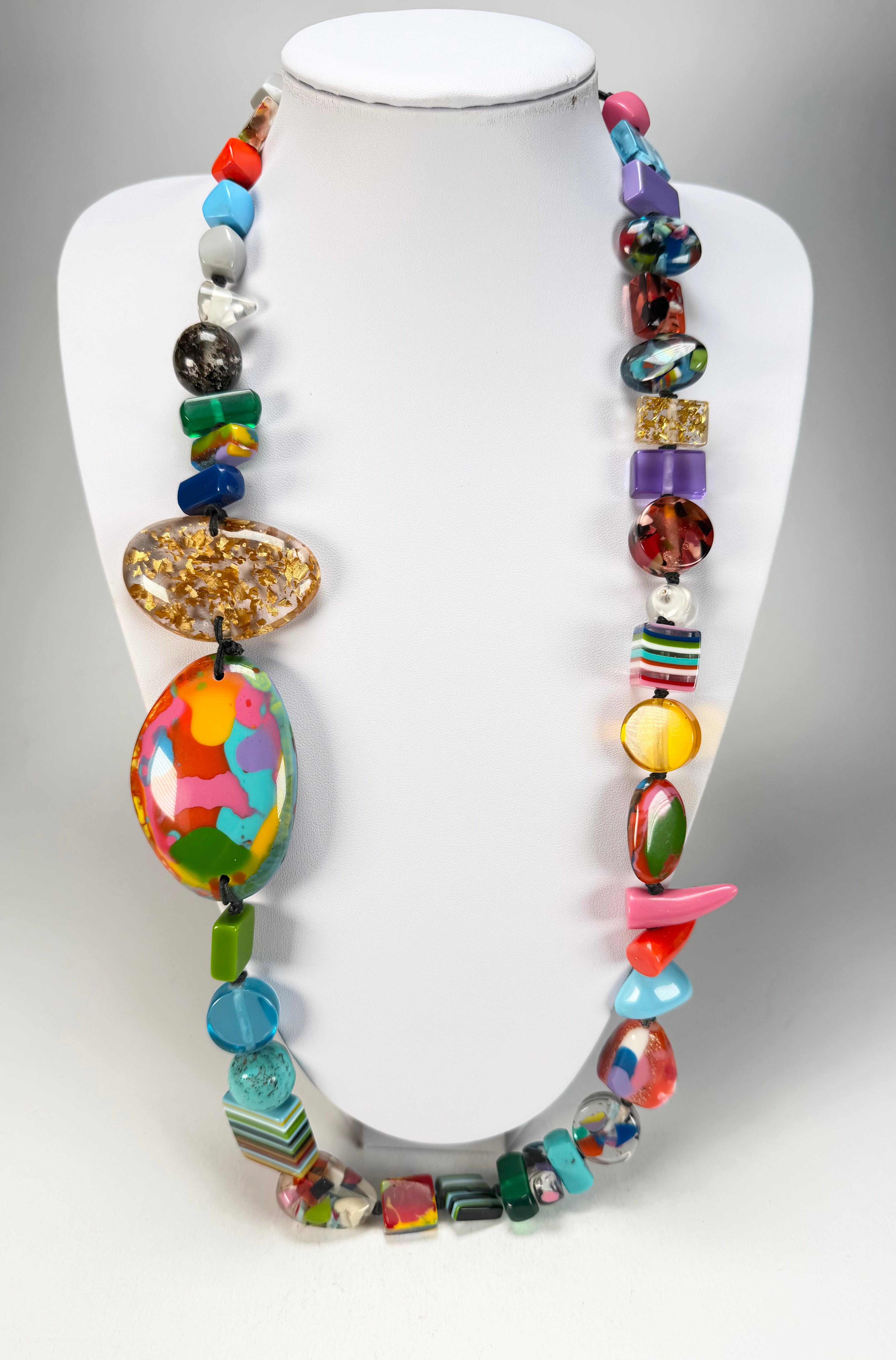 Jackie Brazil "Fusion" Mix Colours Long 110cm Bead Necklace ( N0040 )
