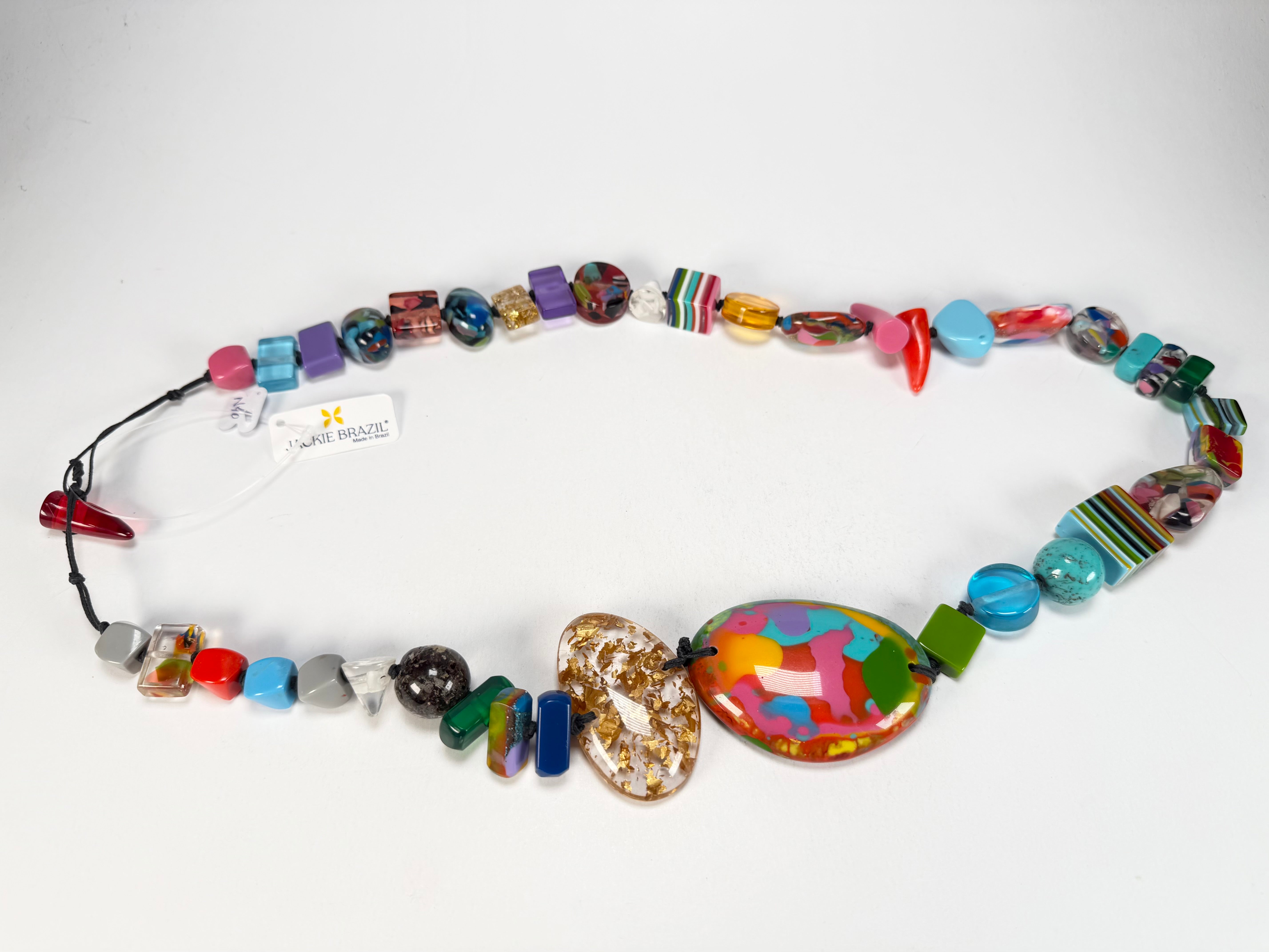 Jackie Brazil "Fusion" Mix Colours Long 110cm Bead Necklace ( N0040 )