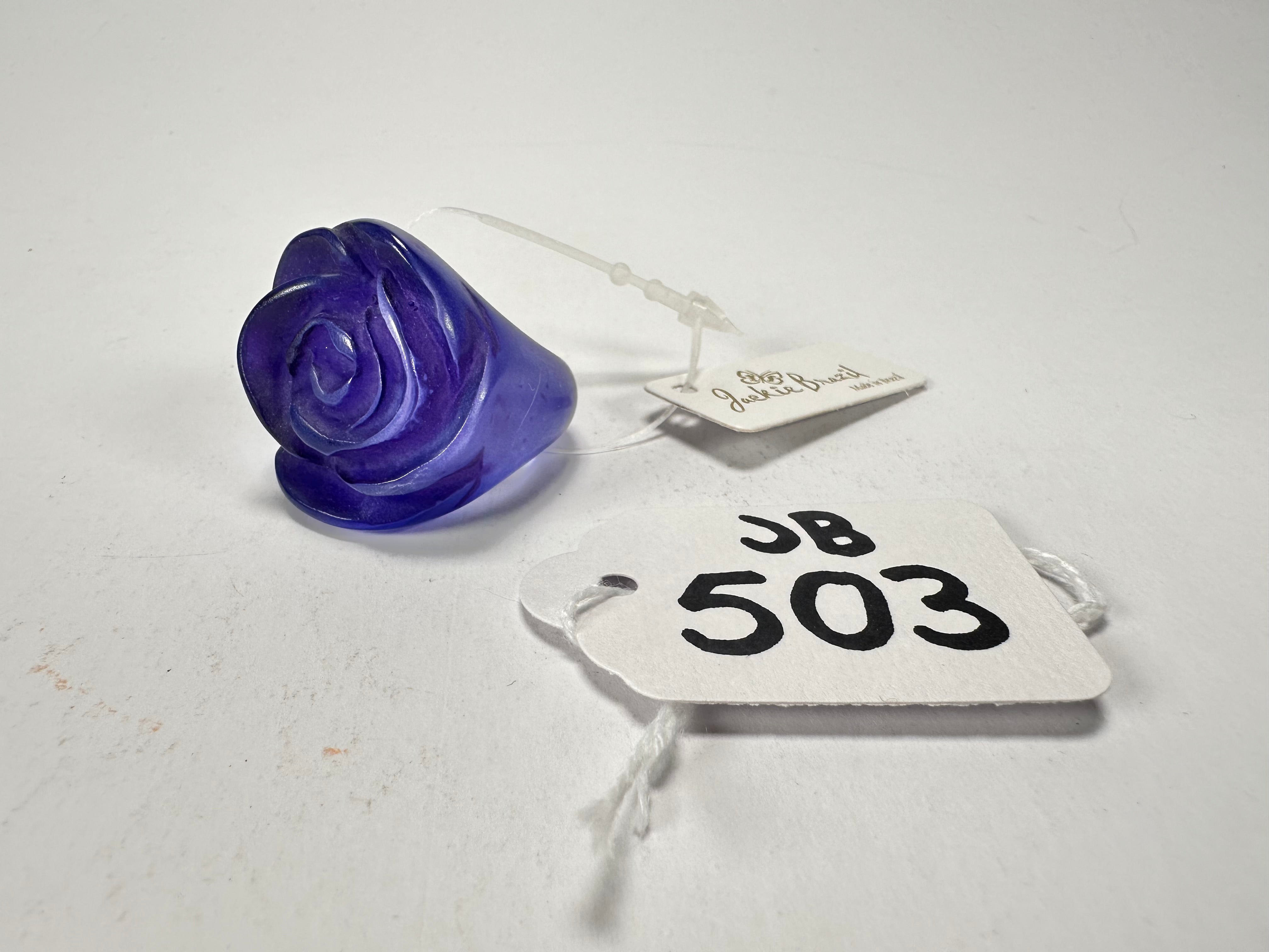 Jackie Brazil "Rose" Purple Resin Rose Ring ( R0585 ) Size UK M / US 6.5