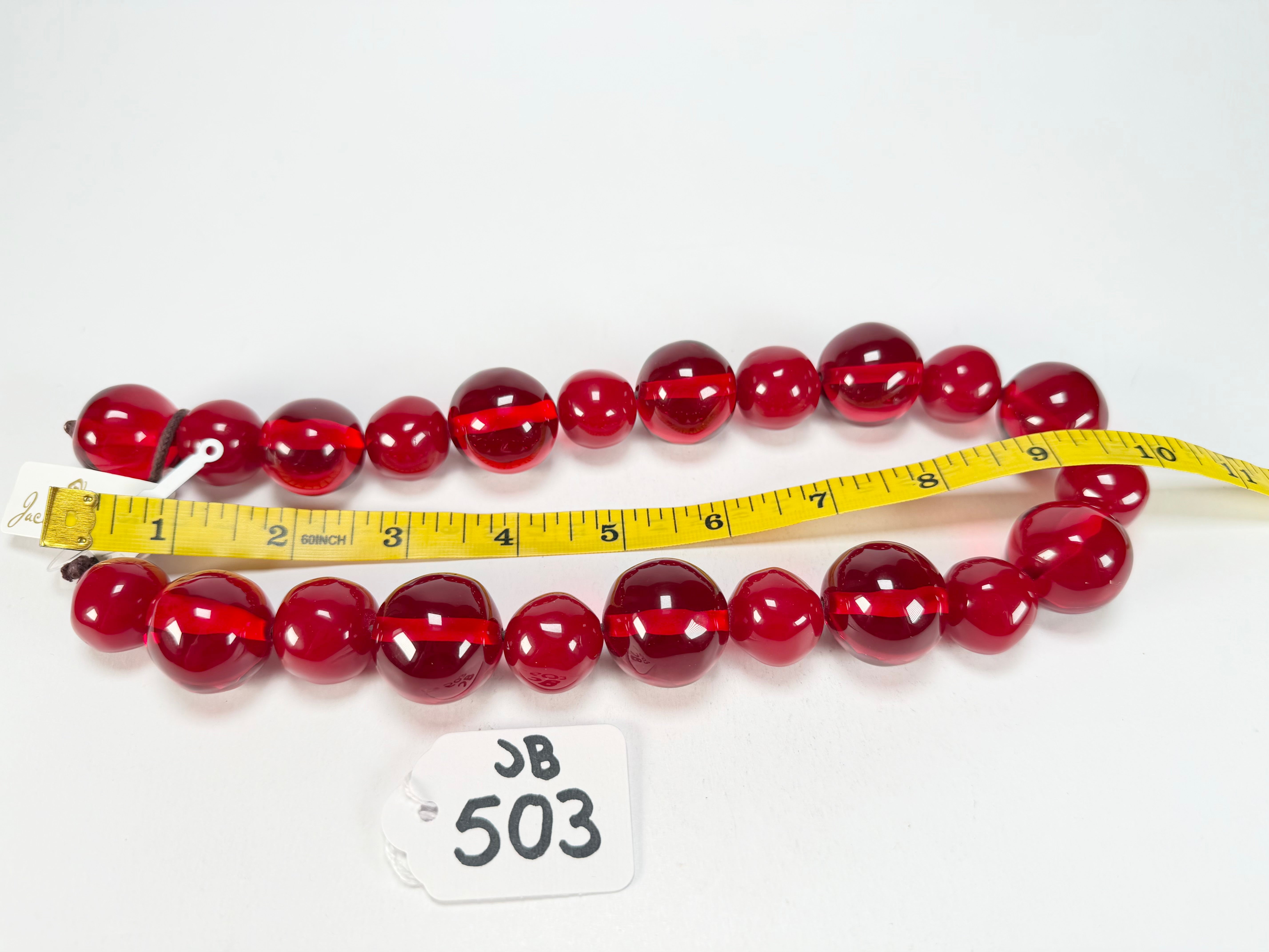 Jackie Brazil "Large Spheres" Red Mix Short Abstract Necklace 50cm ( N2692 )