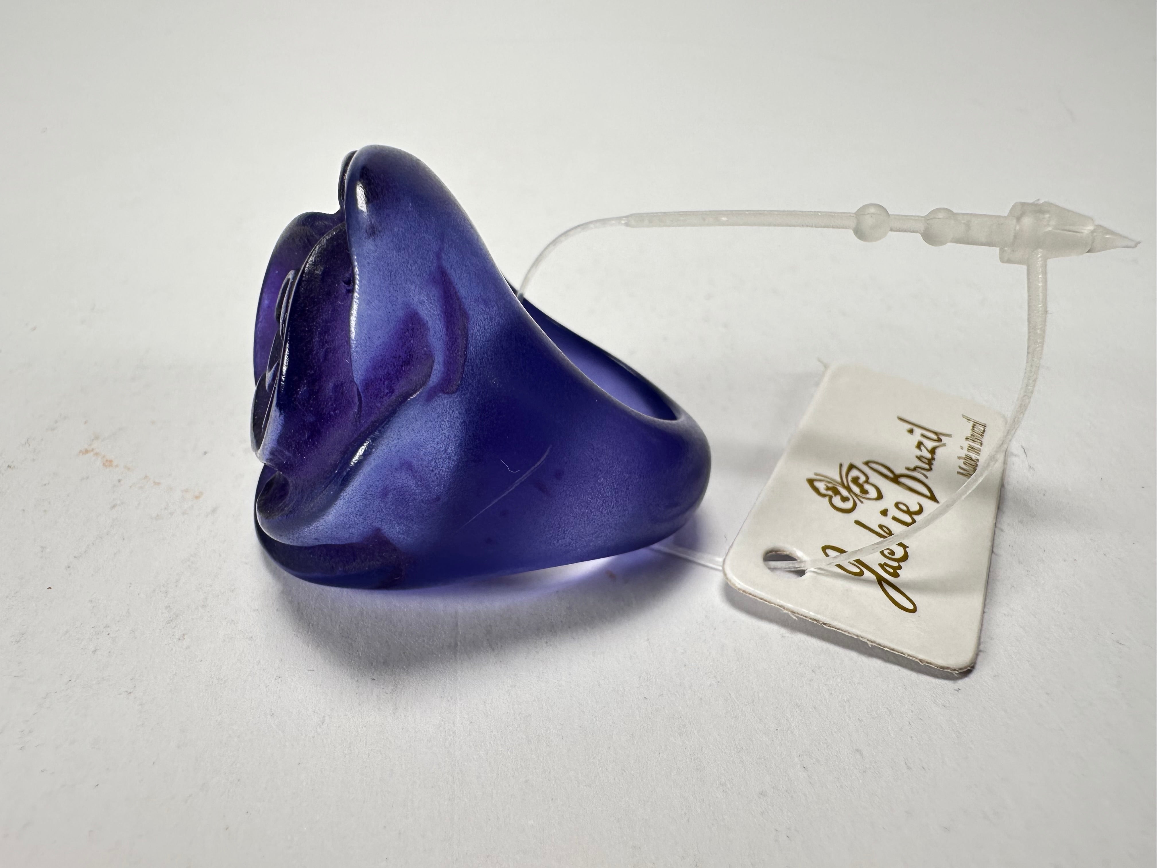 Jackie Brazil "Rose" Purple Resin Rose Ring ( R0585 ) Size UK M / US 6.5