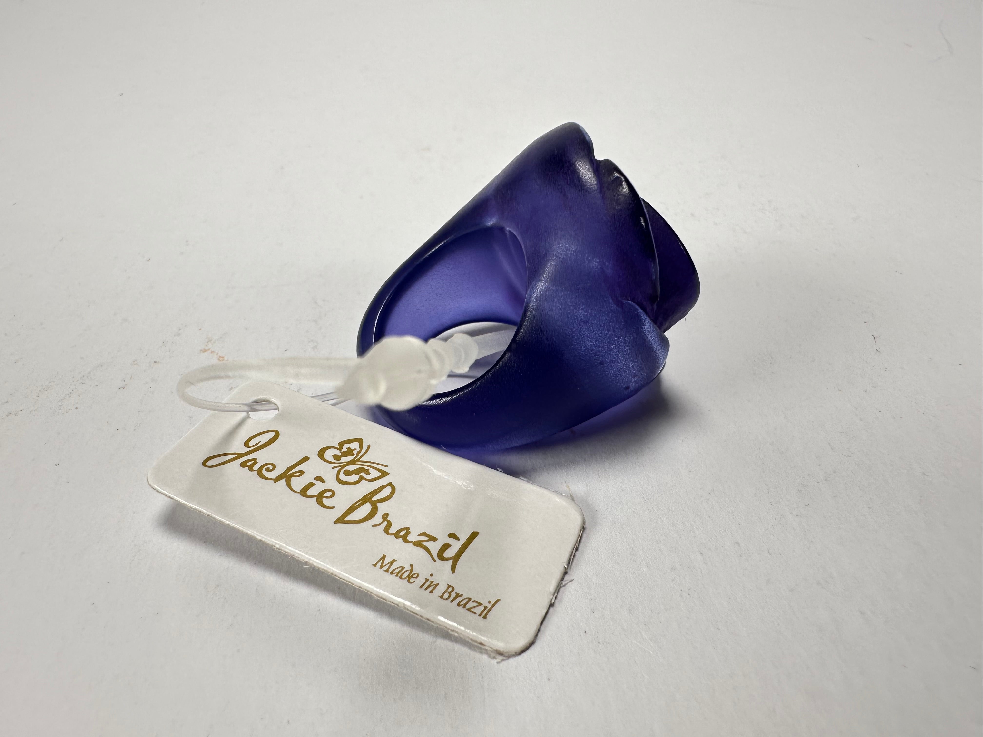 Jackie Brazil "Rose" Purple Resin Rose Ring ( R0585 ) Size UK M / US 6.5