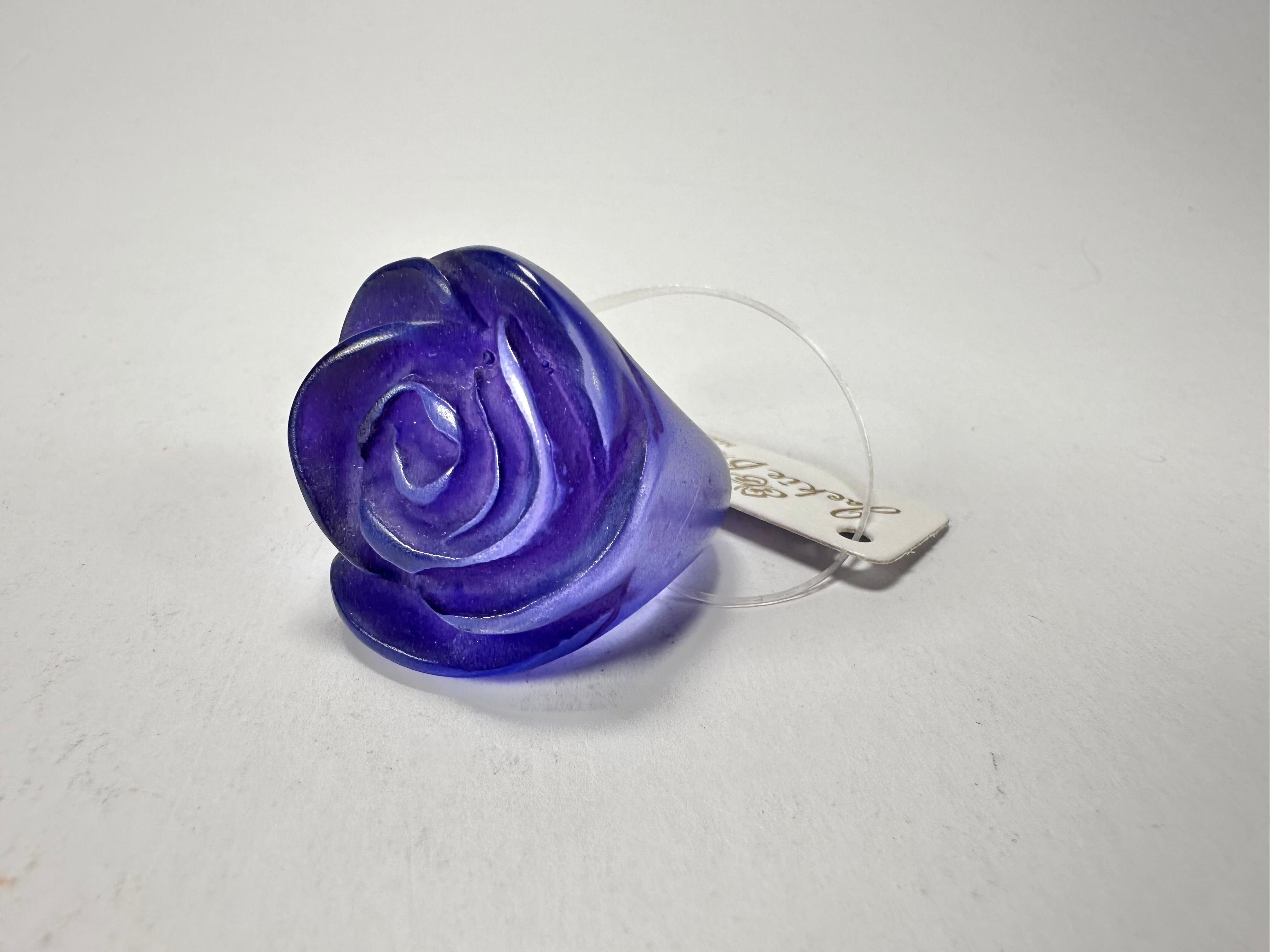 Jackie Brazil "Rose" Purple Resin Rose Ring ( R0585 ) Size UK M / US 6.5