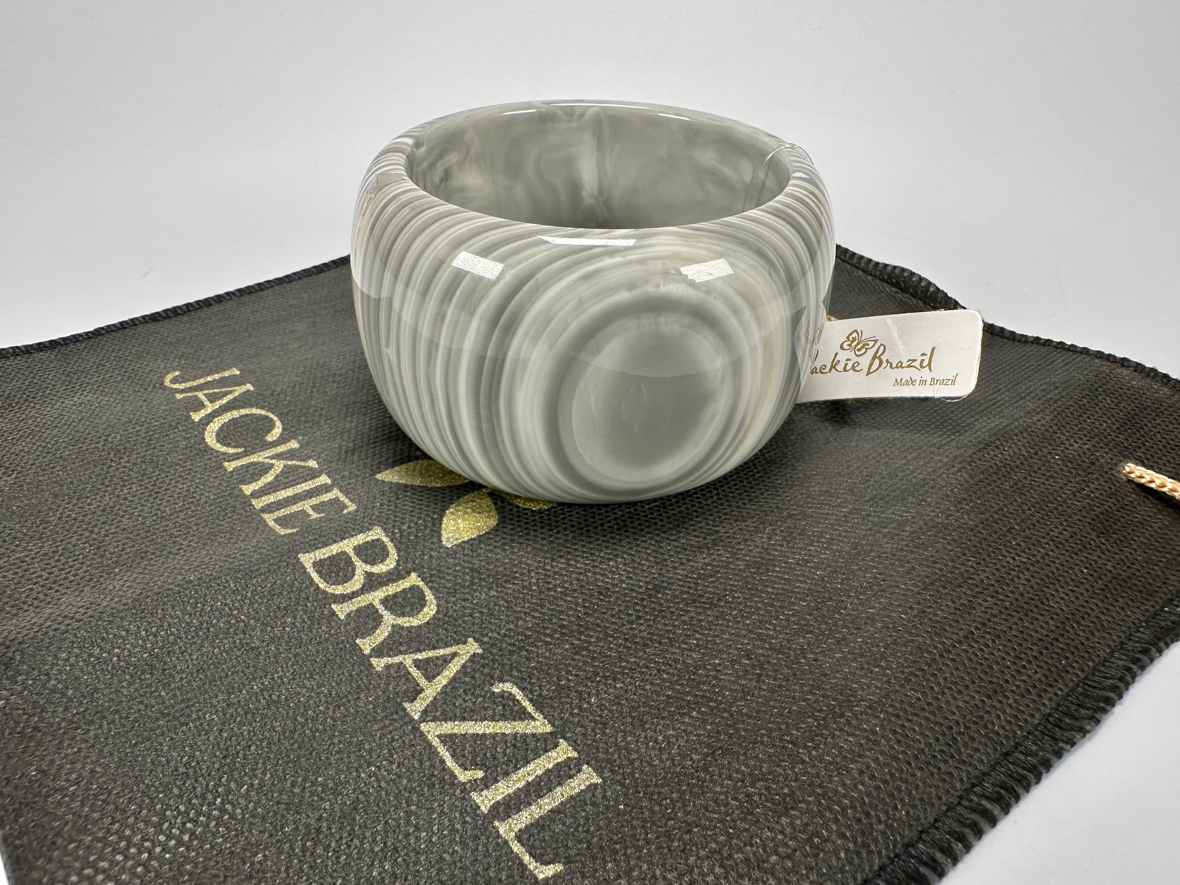 Jackie Brazil "Tiger" Liquorice Allsorts with Cat Eye Cream Mix 5cm Resin Bangle ( B0932 )