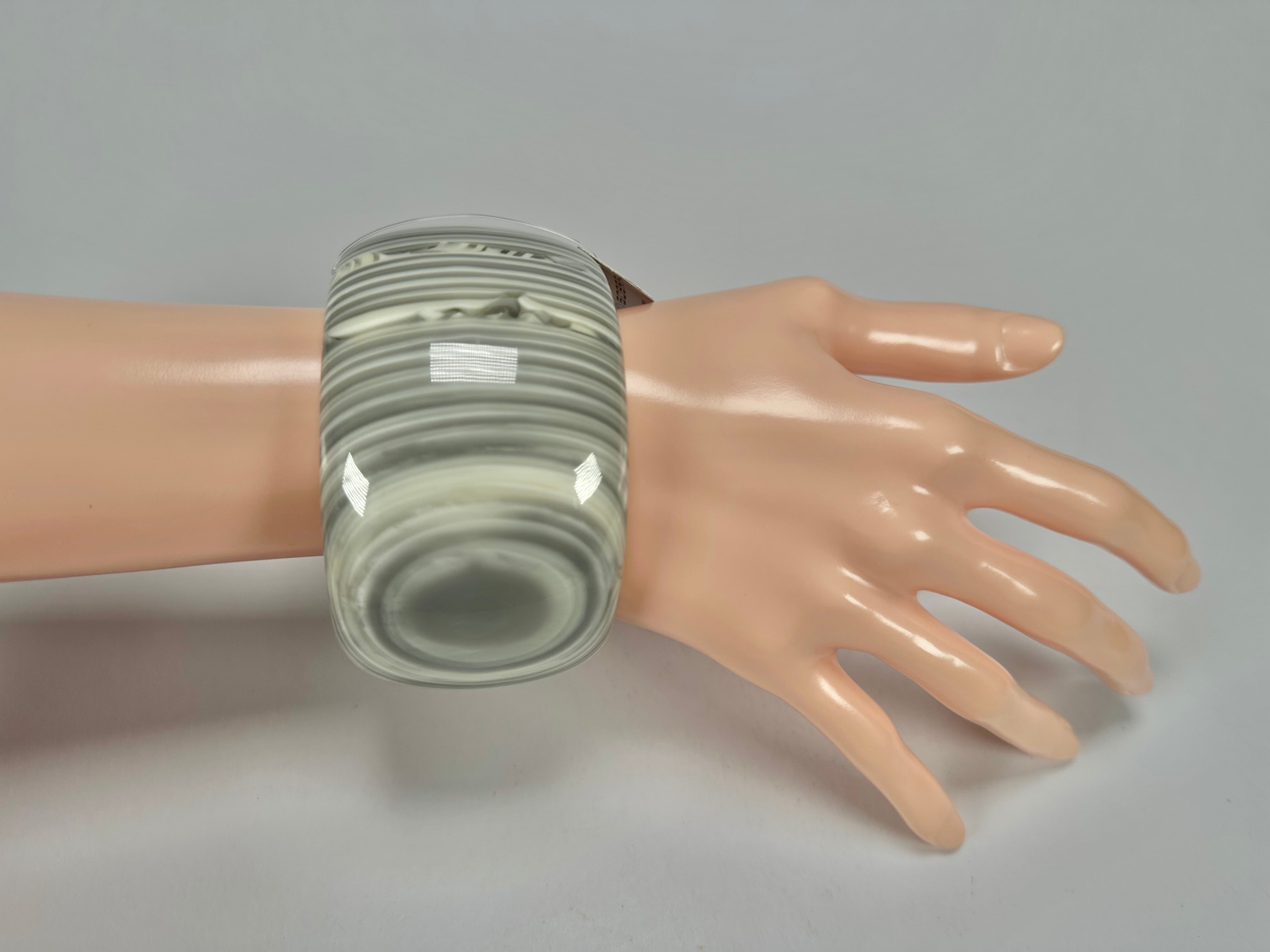 Jackie Brazil "Tiger" Liquorice Allsorts with Cat Eye Cream Mix 5cm Resin Bangle ( B0932 )