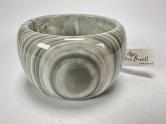 Jackie Brazil "Tiger" Liquorice Allsorts with Cat Eye Cream Mix 5cm Resin Bangle ( B0932 )