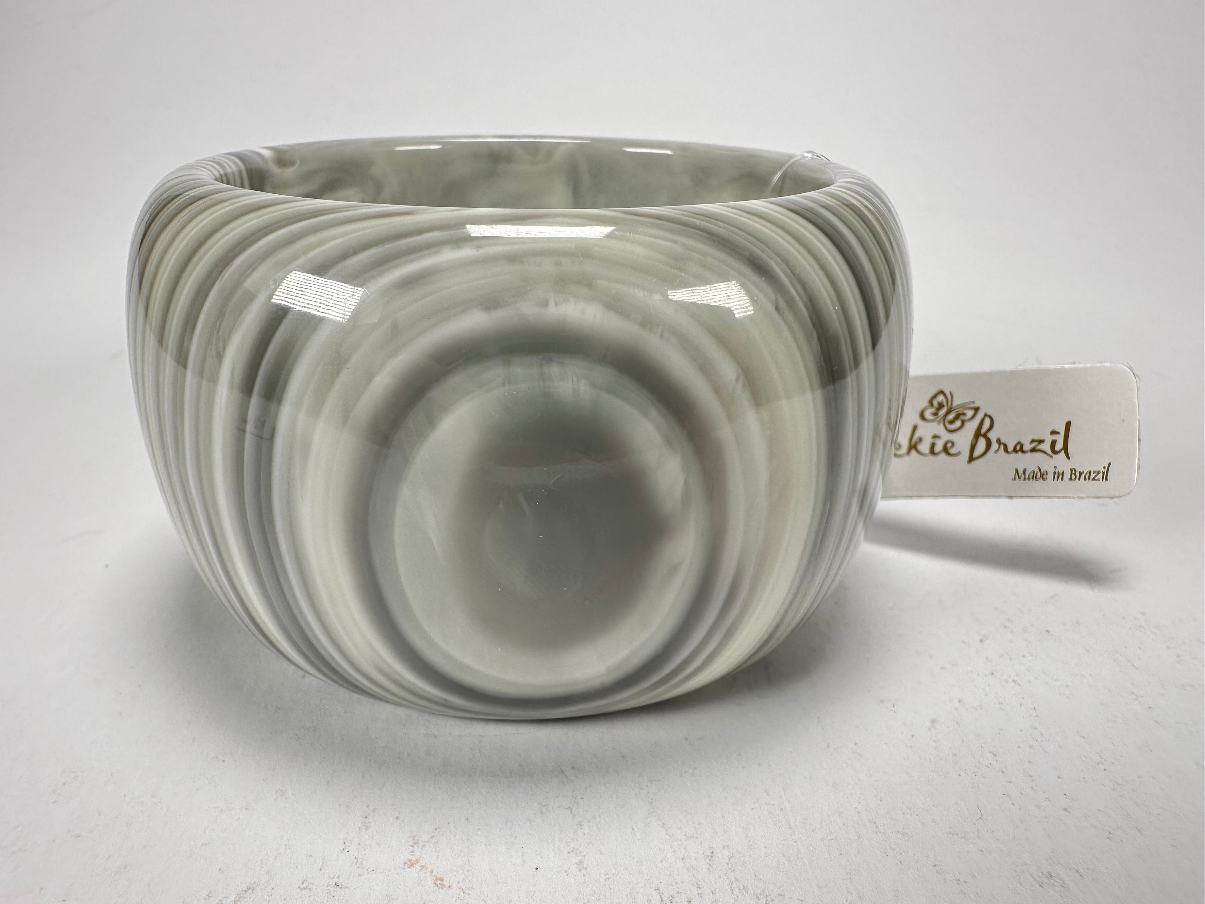 Jackie Brazil "Tiger" Liquorice Allsorts with Cat Eye Cream Mix 5cm Resin Bangle ( B0932 )