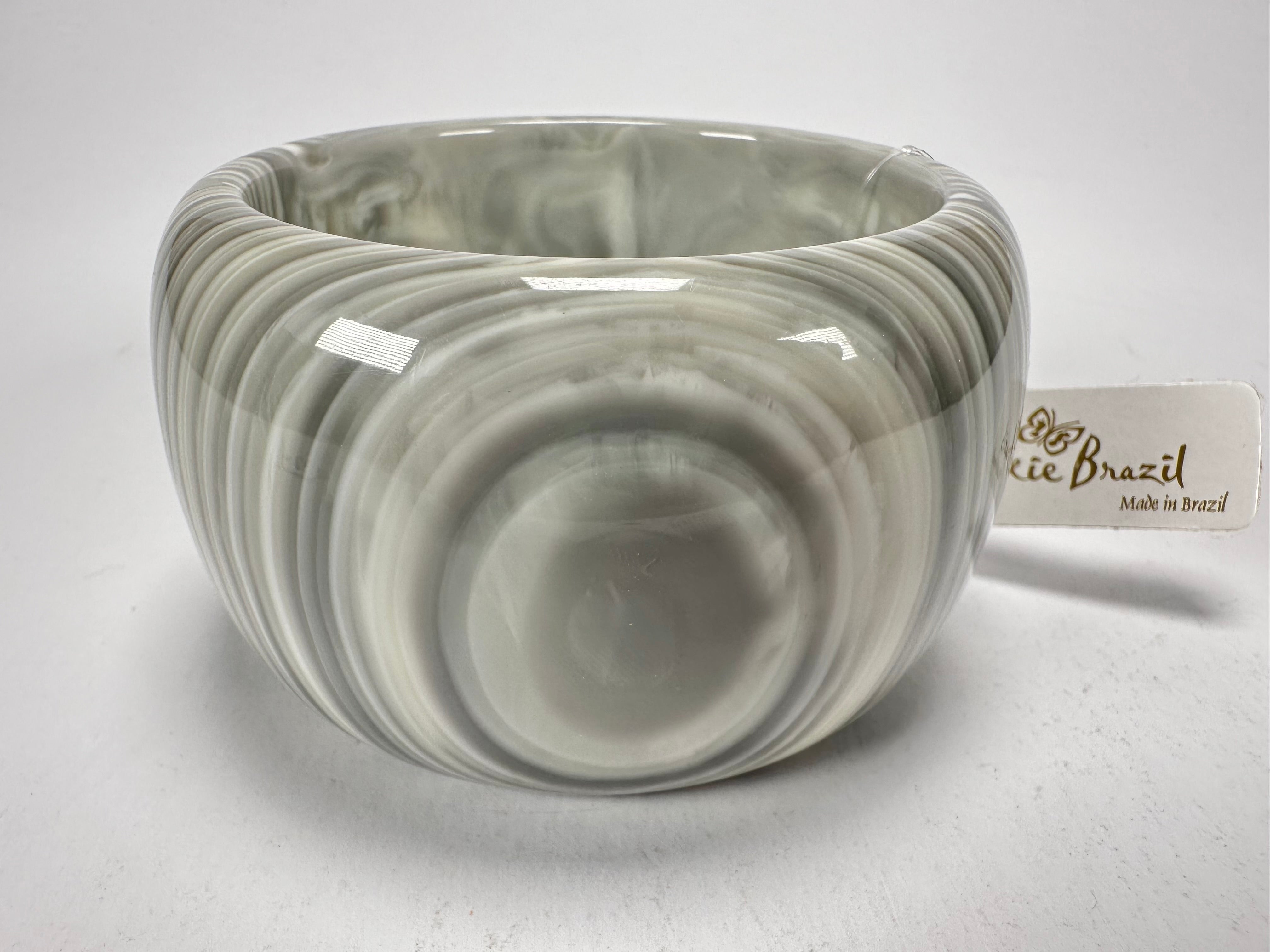 Jackie Brazil "Tiger" Liquorice Allsorts with Cat Eye Cream Mix 5cm Resin Bangle ( B0932 )