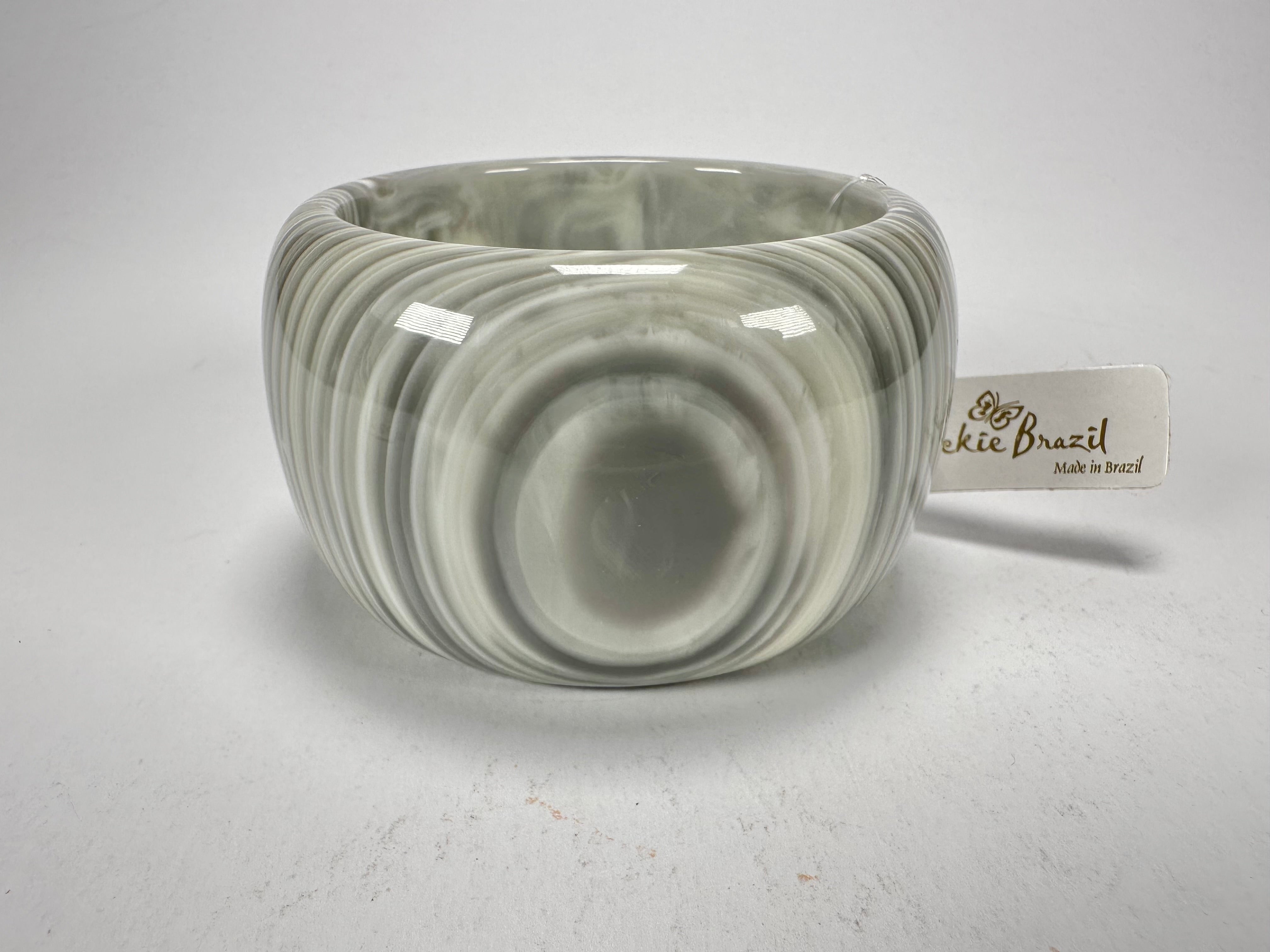 Jackie Brazil "Tiger" Liquorice Allsorts with Cat Eye Cream Mix 5cm Resin Bangle ( B0932 )
