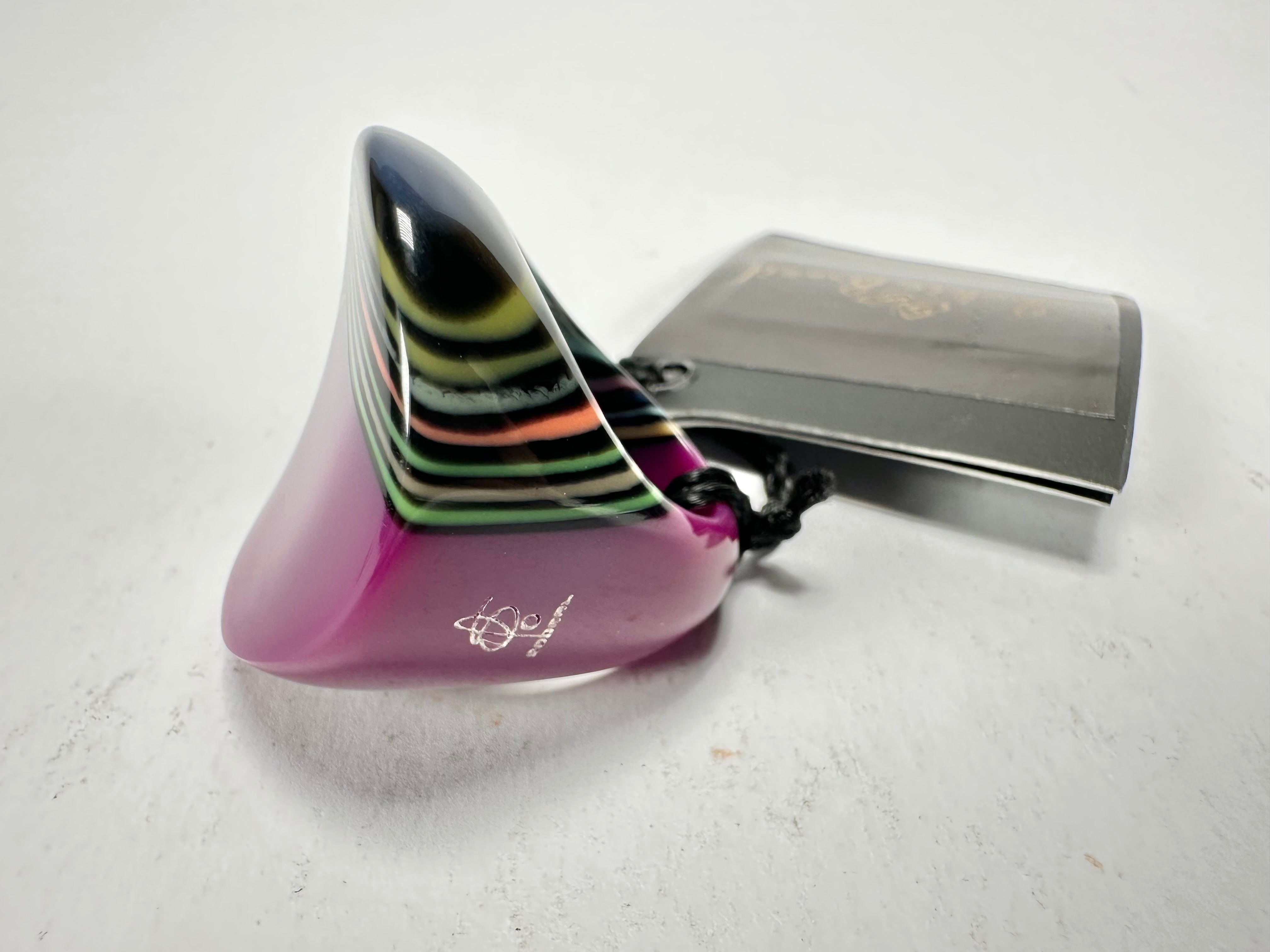 Jackie Brazil "Darning" Purple Swirls Concave Large Ring ( R3196 ) Size UK - P / US- 7.5