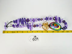 Jackie Brazil "Fusion" Purple Mix Long 110cm Bead Necklace ( N0040 )