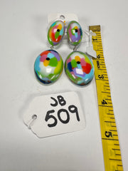 Jackie Brazil "Kandinsky" Medium Riverstone Double Pendant Resin Earrings ( E3900 )