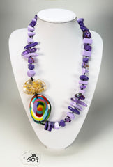 Jackie Brazil "Fusion" Purple Mix Long 110cm Bead Necklace ( N0040 )