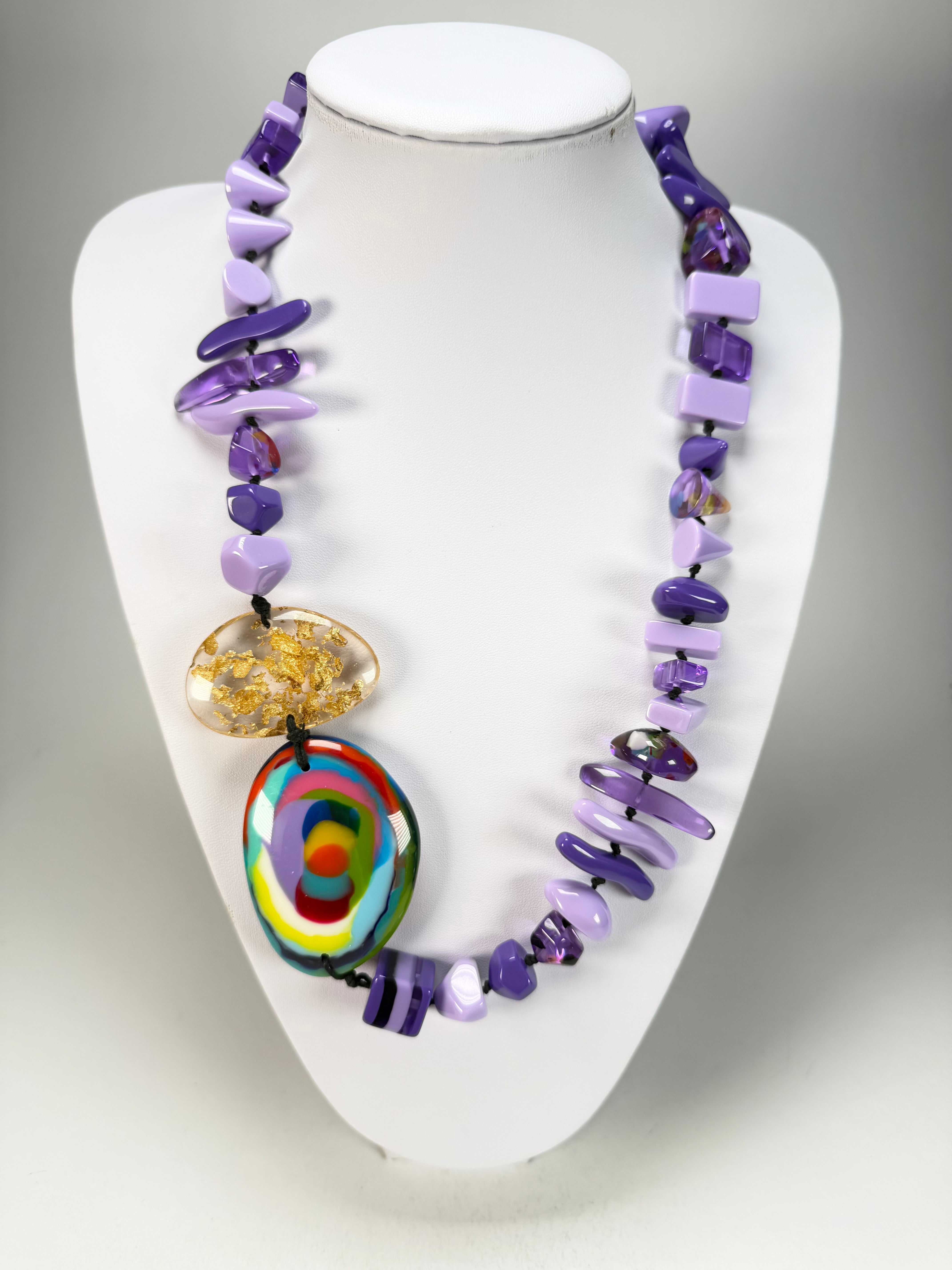 Jackie Brazil "Fusion" Purple Mix Long 110cm Bead Necklace ( N0040 )