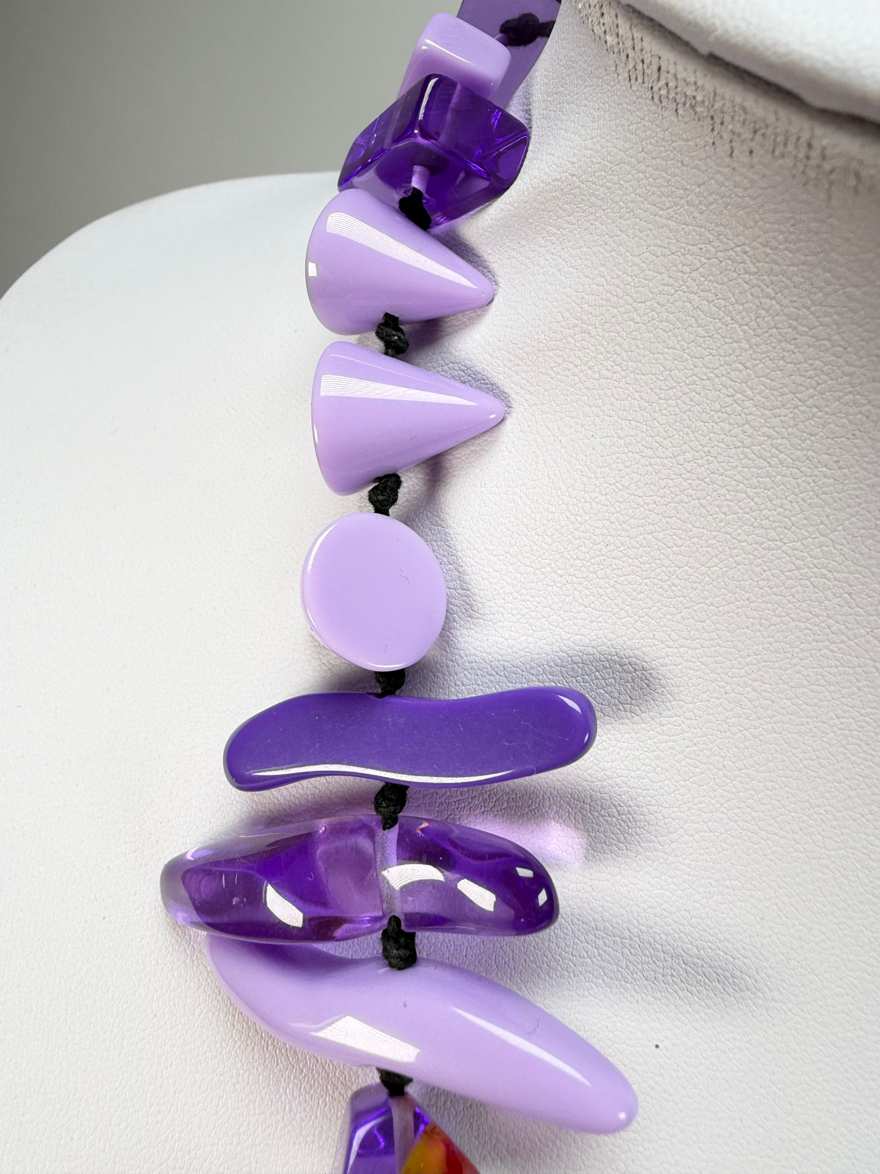 Jackie Brazil "Fusion" Purple Mix Long 110cm Bead Necklace ( N0040 )