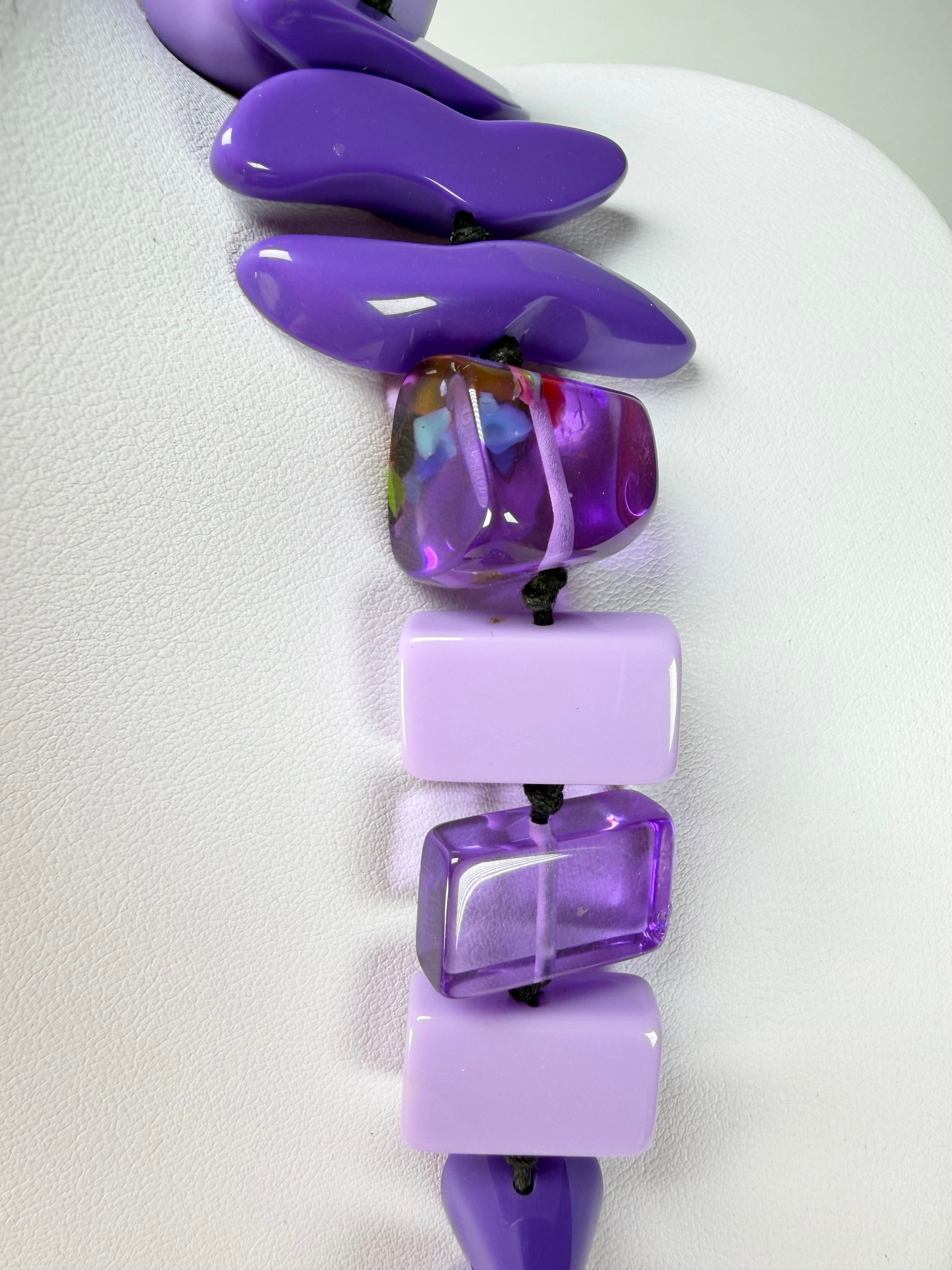 Jackie Brazil "Fusion" Purple Mix Long 110cm Bead Necklace ( N0040 )