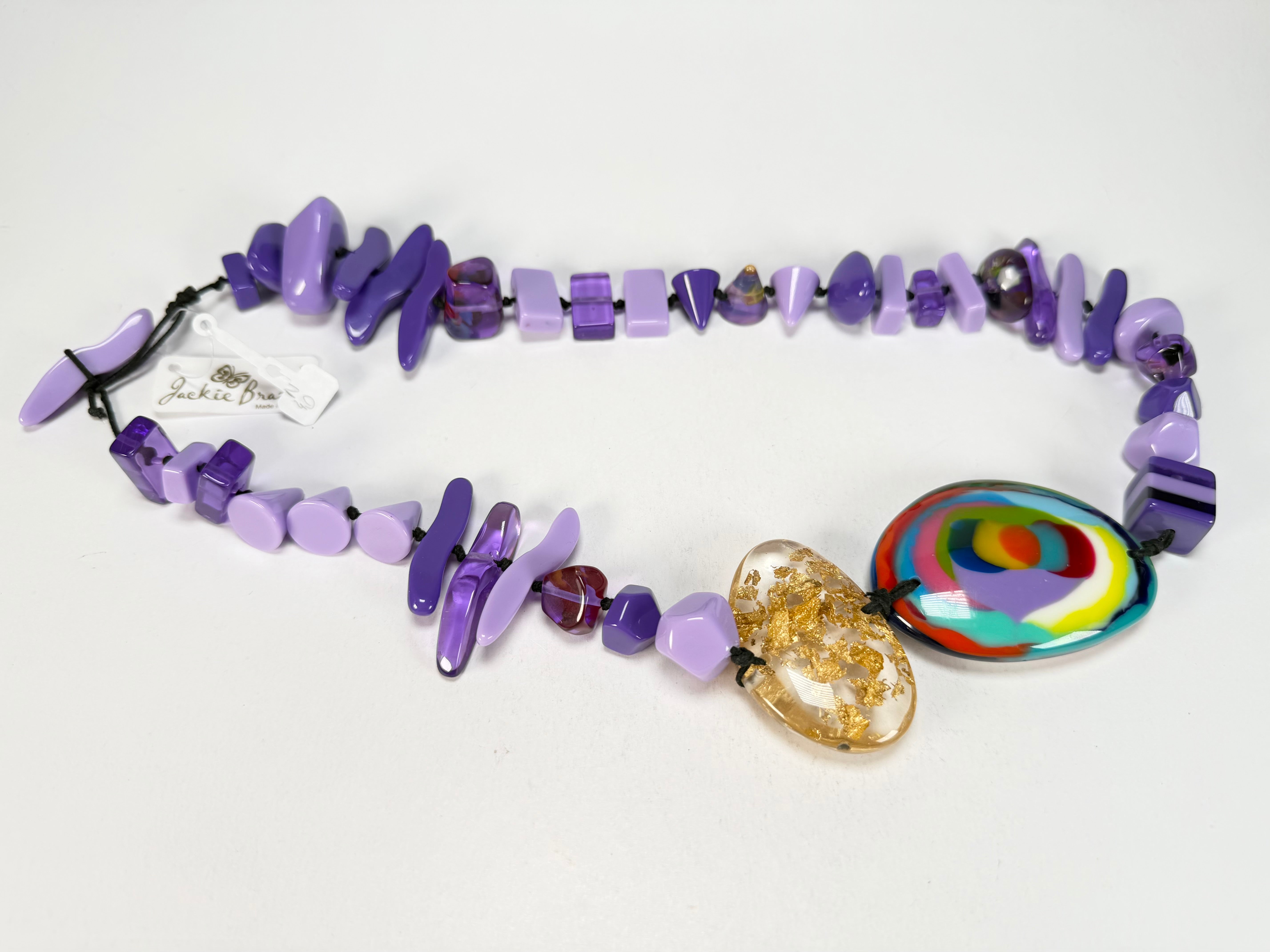 Jackie Brazil "Fusion" Purple Mix Long 110cm Bead Necklace ( N0040 )