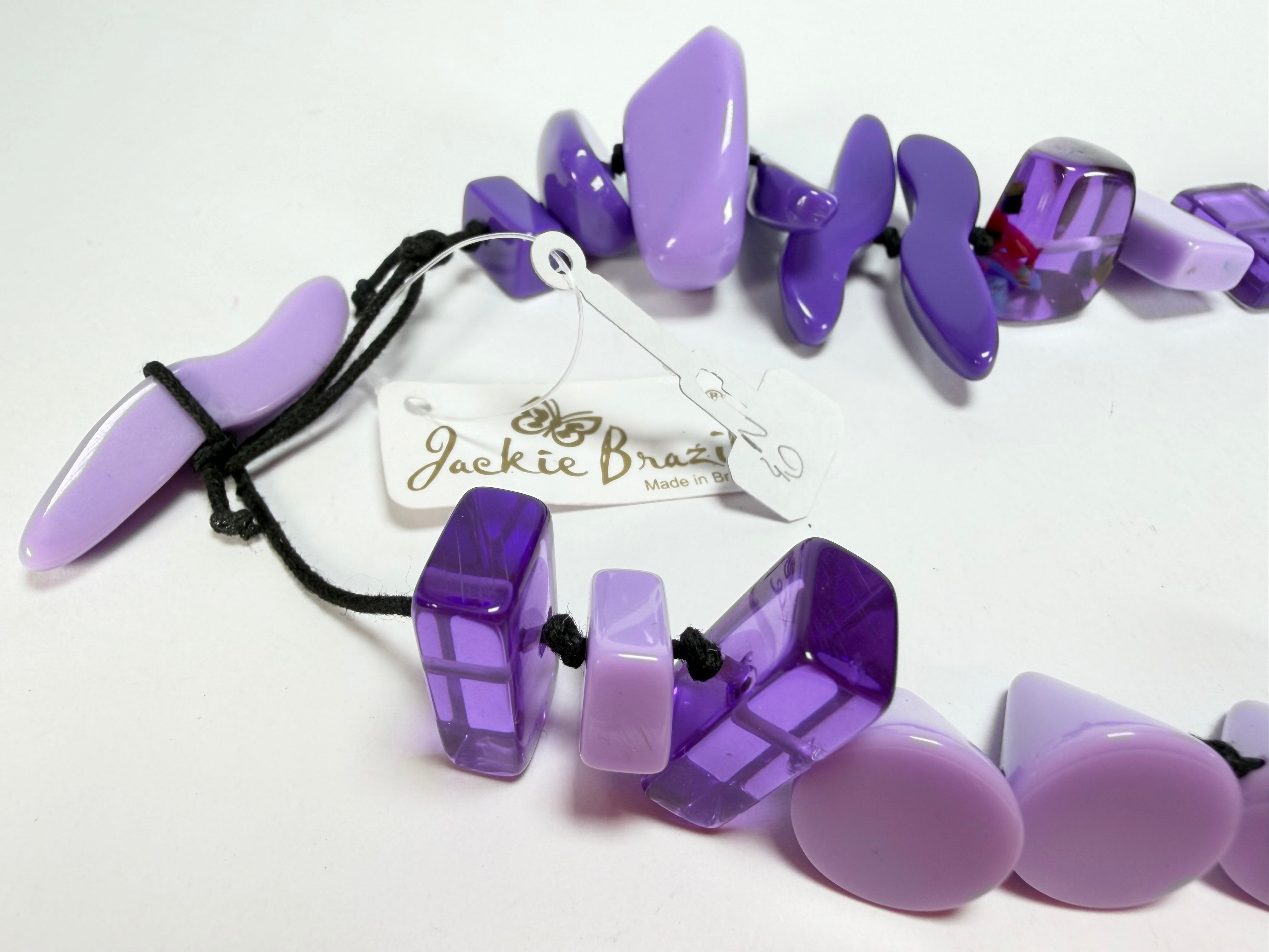 Jackie Brazil "Fusion" Purple Mix Long 110cm Bead Necklace ( N0040 )