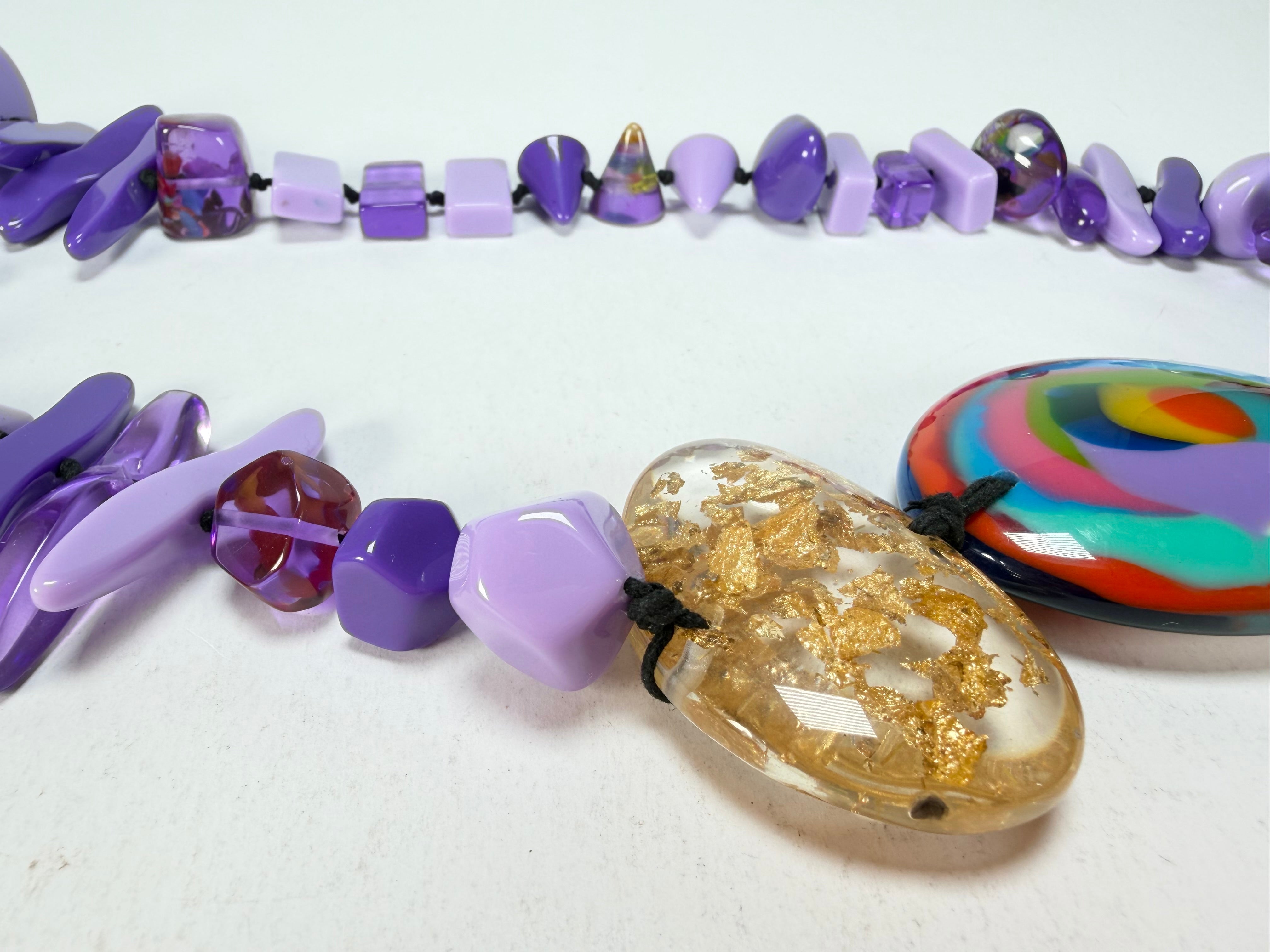 Jackie Brazil "Fusion" Purple Mix Long 110cm Bead Necklace ( N0040 )