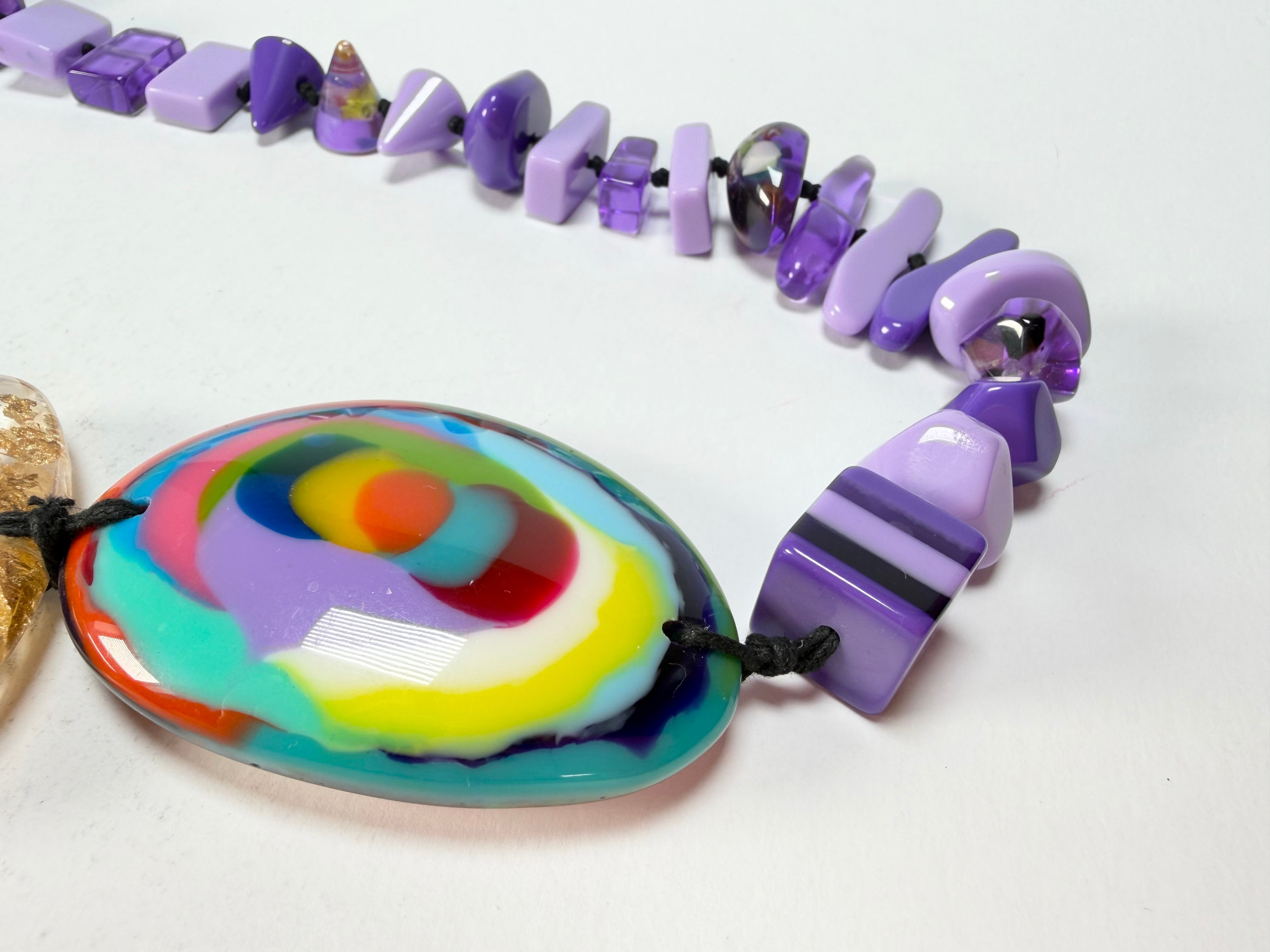 Jackie Brazil "Fusion" Purple Mix Long 110cm Bead Necklace ( N0040 )