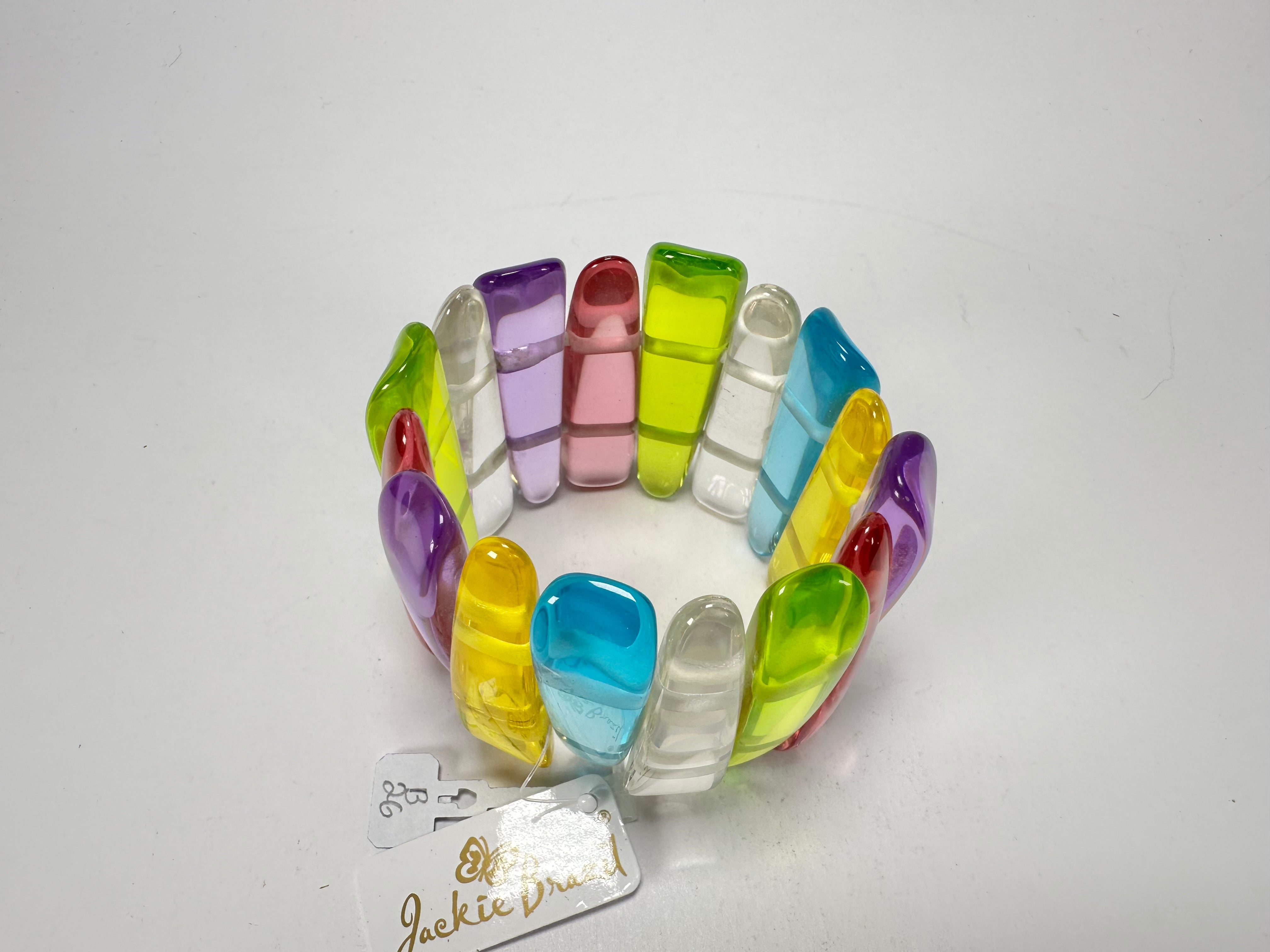 Jackie Brazil "Tulip" Transparent Paris Mix Elasticated Bracelet ( B0026 )
