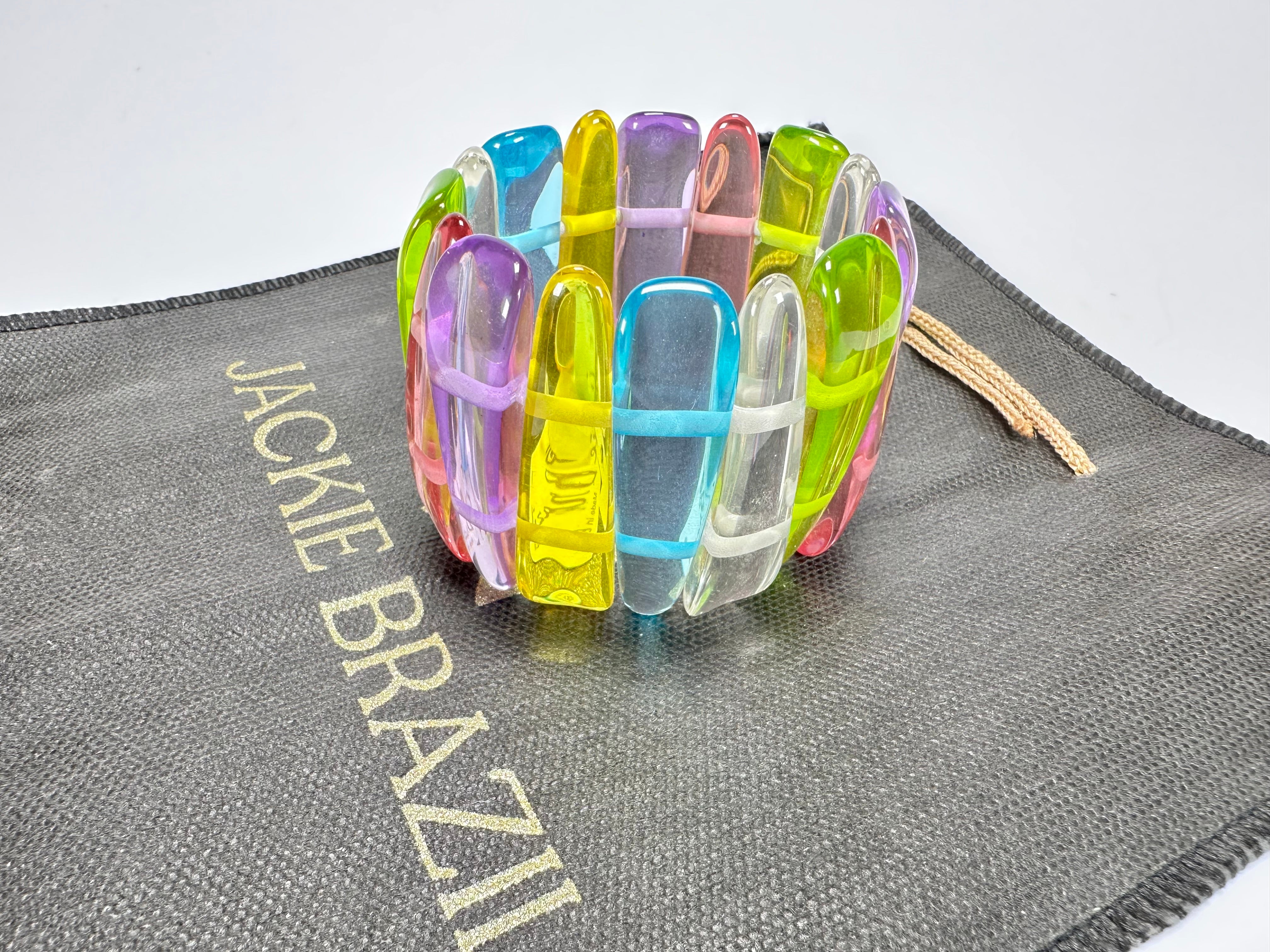 Jackie Brazil "Tulip" Transparent Paris Mix Elasticated Bracelet ( B0026 )