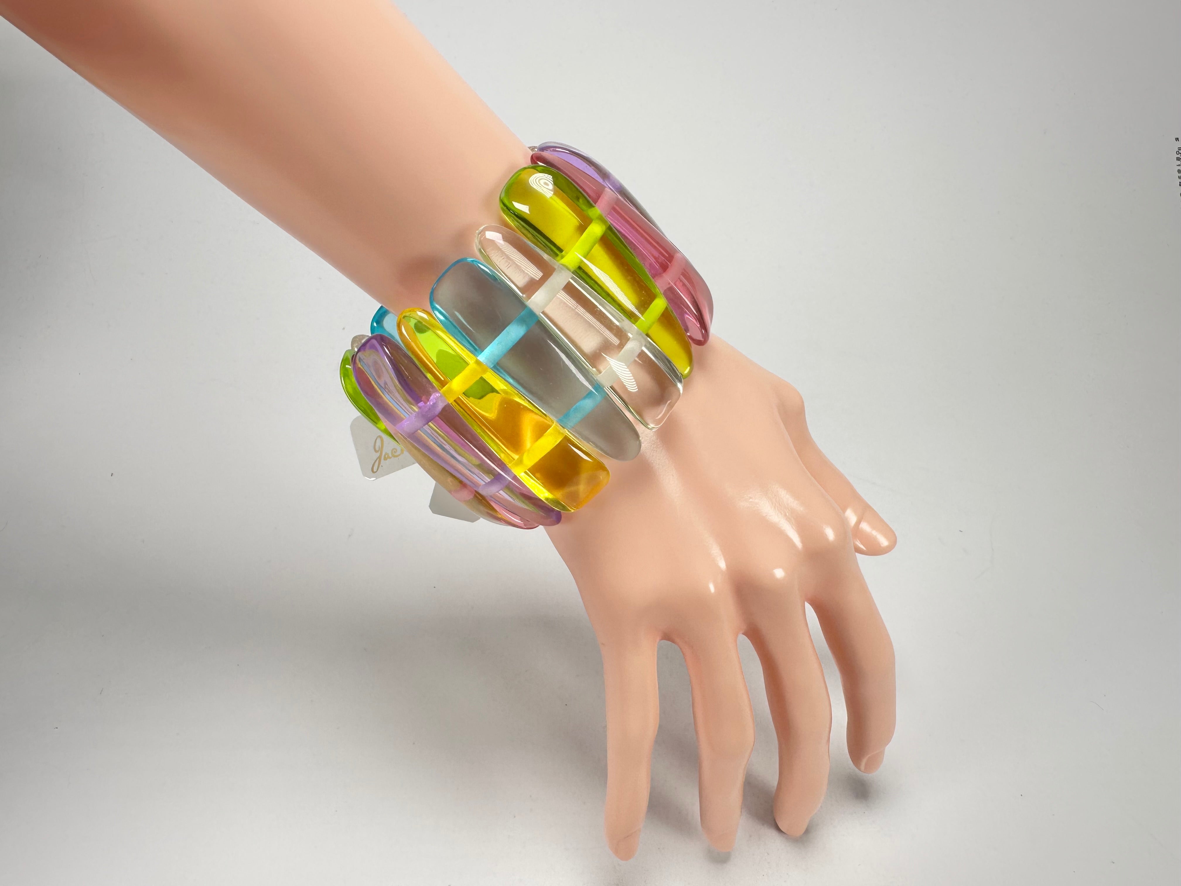 Jackie Brazil "Tulip" Transparent Paris Mix Elasticated Bracelet ( B0026 )