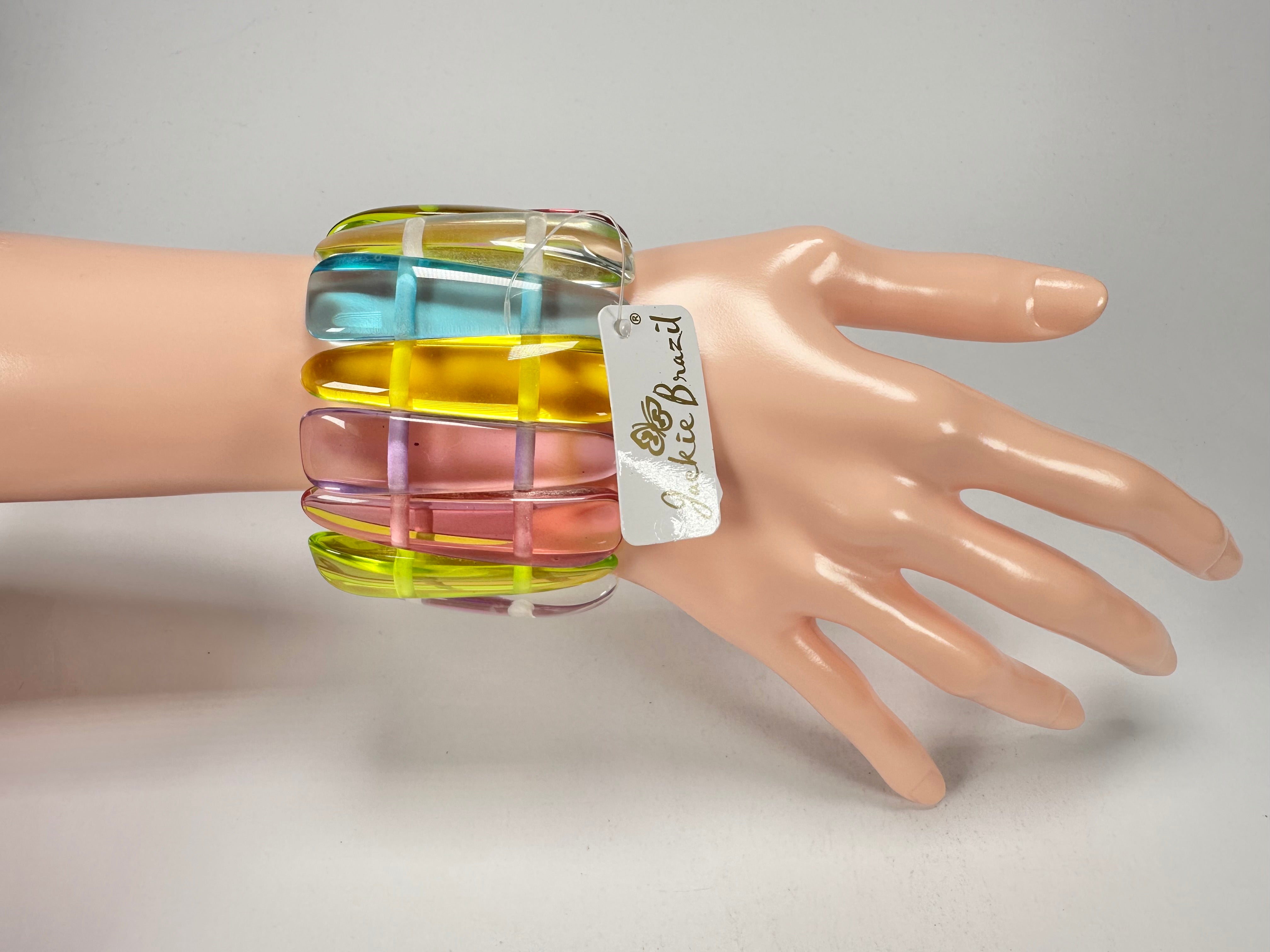 Jackie Brazil "Tulip" Transparent Paris Mix Elasticated Bracelet ( B0026 )