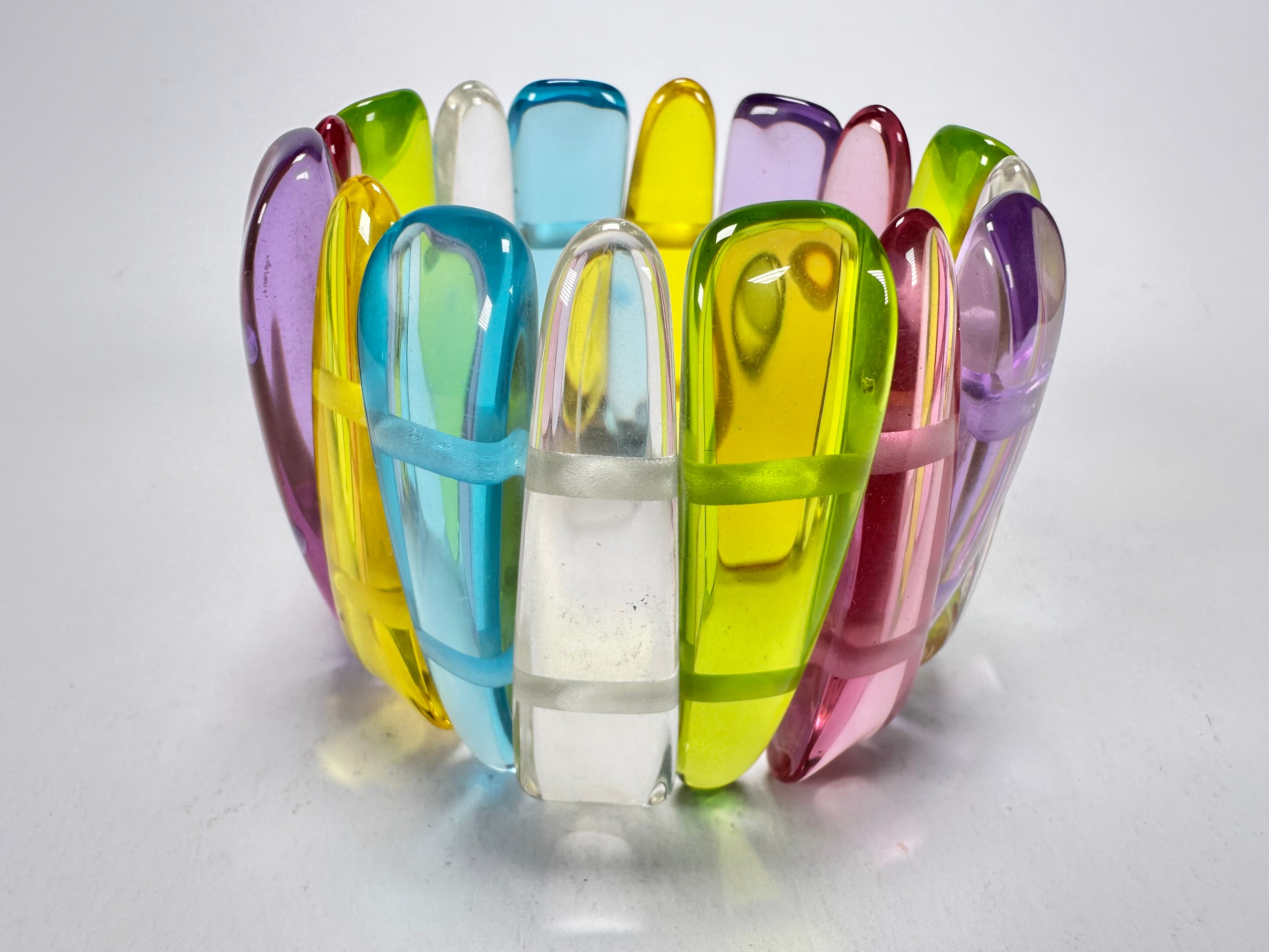 Jackie Brazil "Tulip" Transparent Paris Mix Elasticated Bracelet ( B0026 )