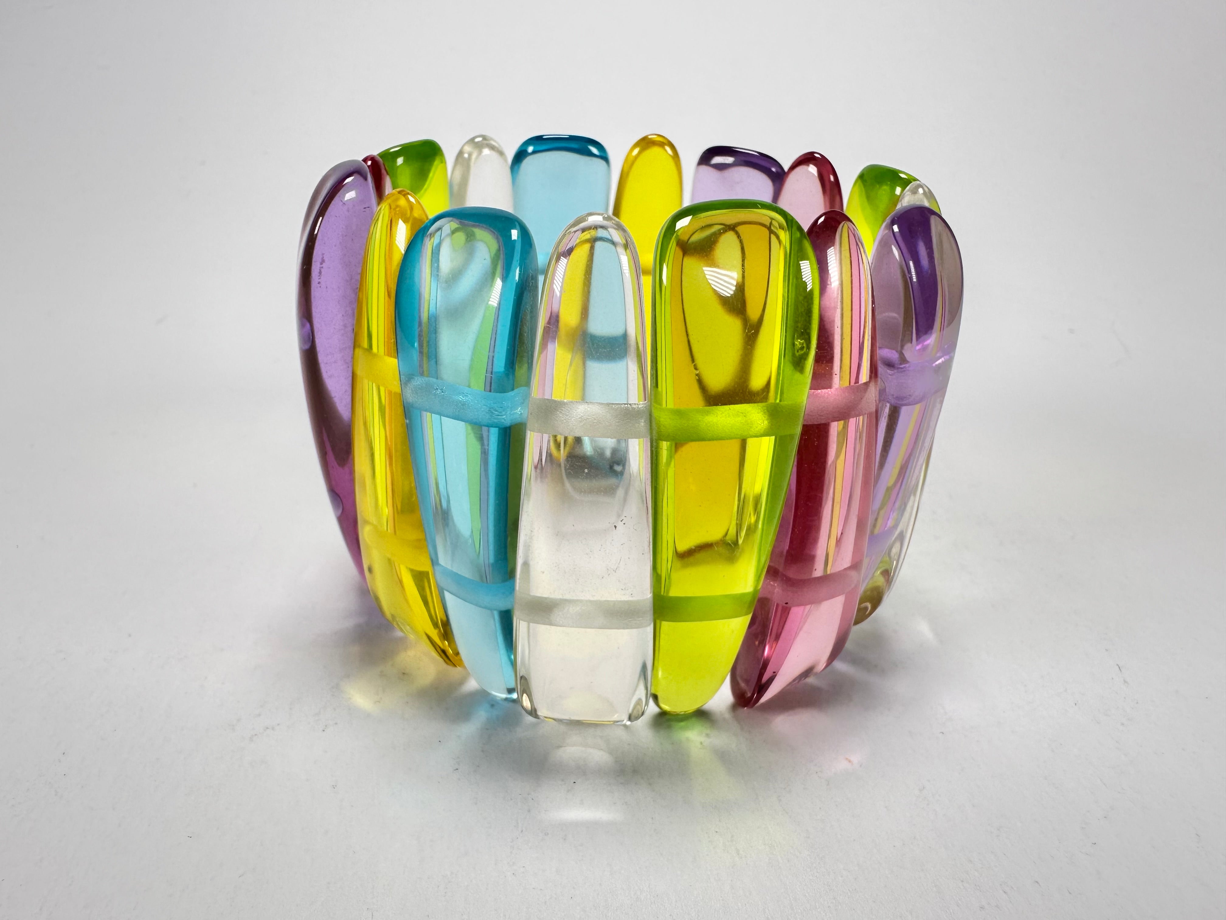 Jackie Brazil "Tulip" Transparent Paris Mix Elasticated Bracelet ( B0026 )