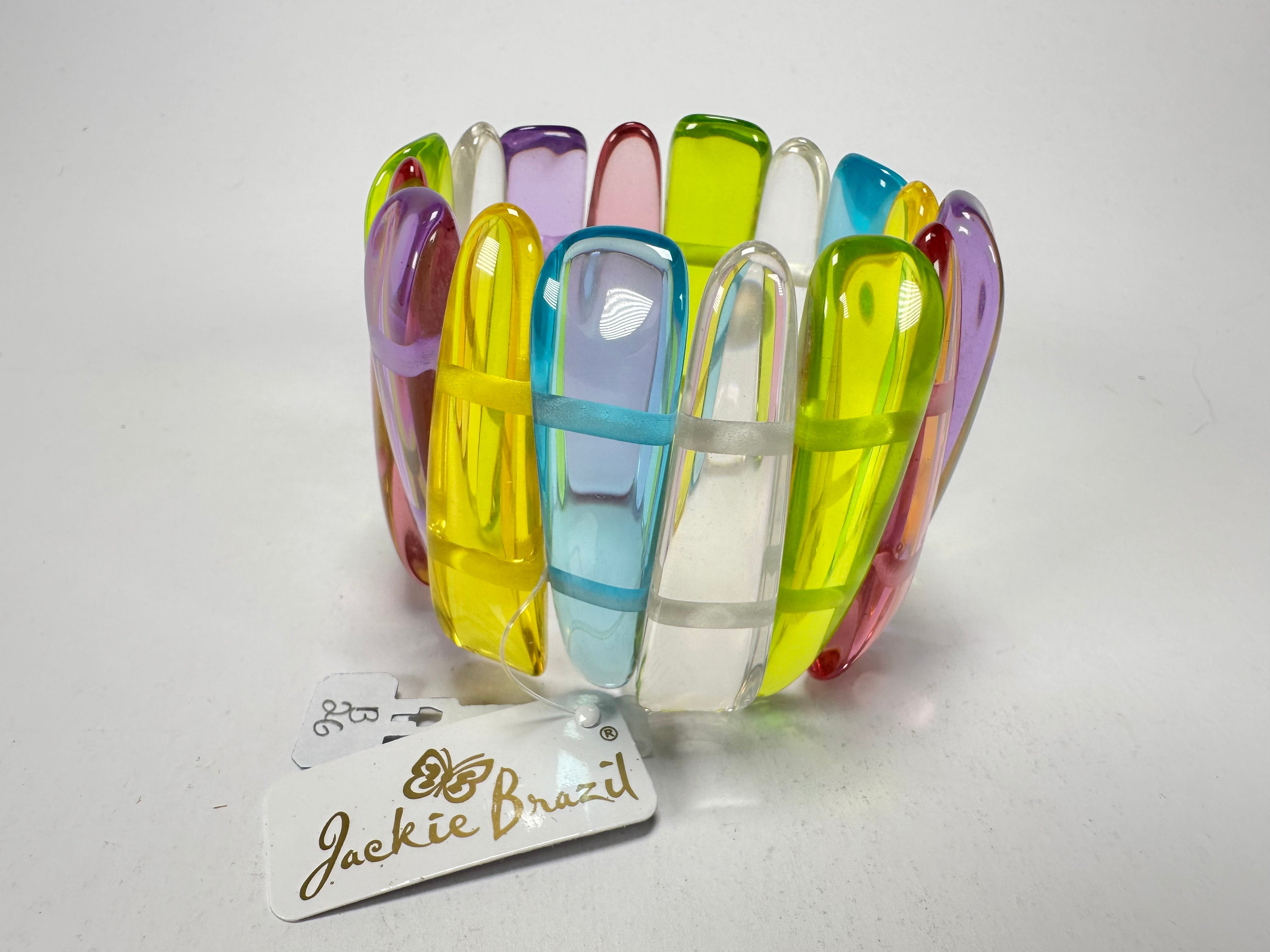 Jackie Brazil "Tulip" Transparent Paris Mix Elasticated Bracelet ( B0026 )
