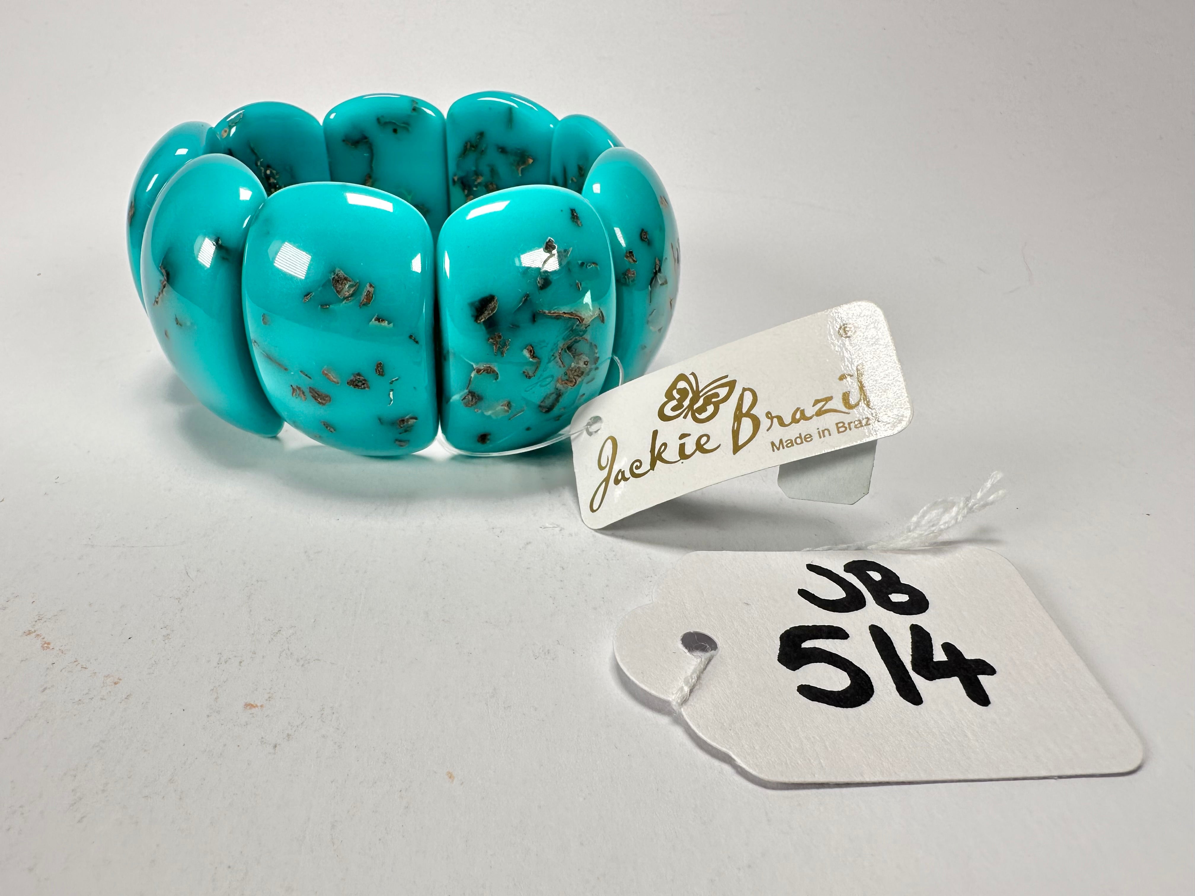Jackie Brazil "Maria" Turquoise Mix Elasticated Bracelet ( B0217 )