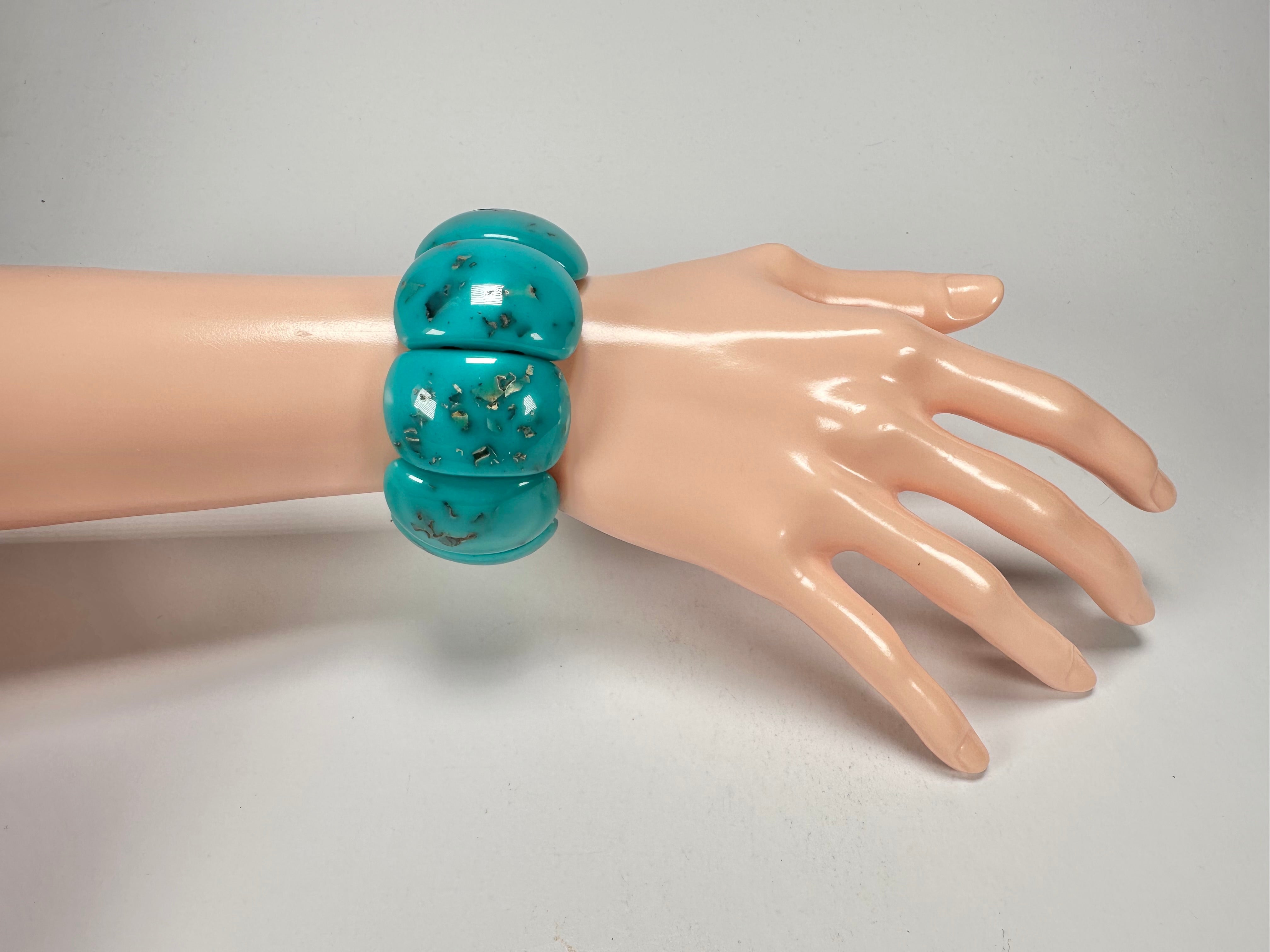 Jackie Brazil "Maria" Turquoise Mix Elasticated Bracelet ( B0217 )