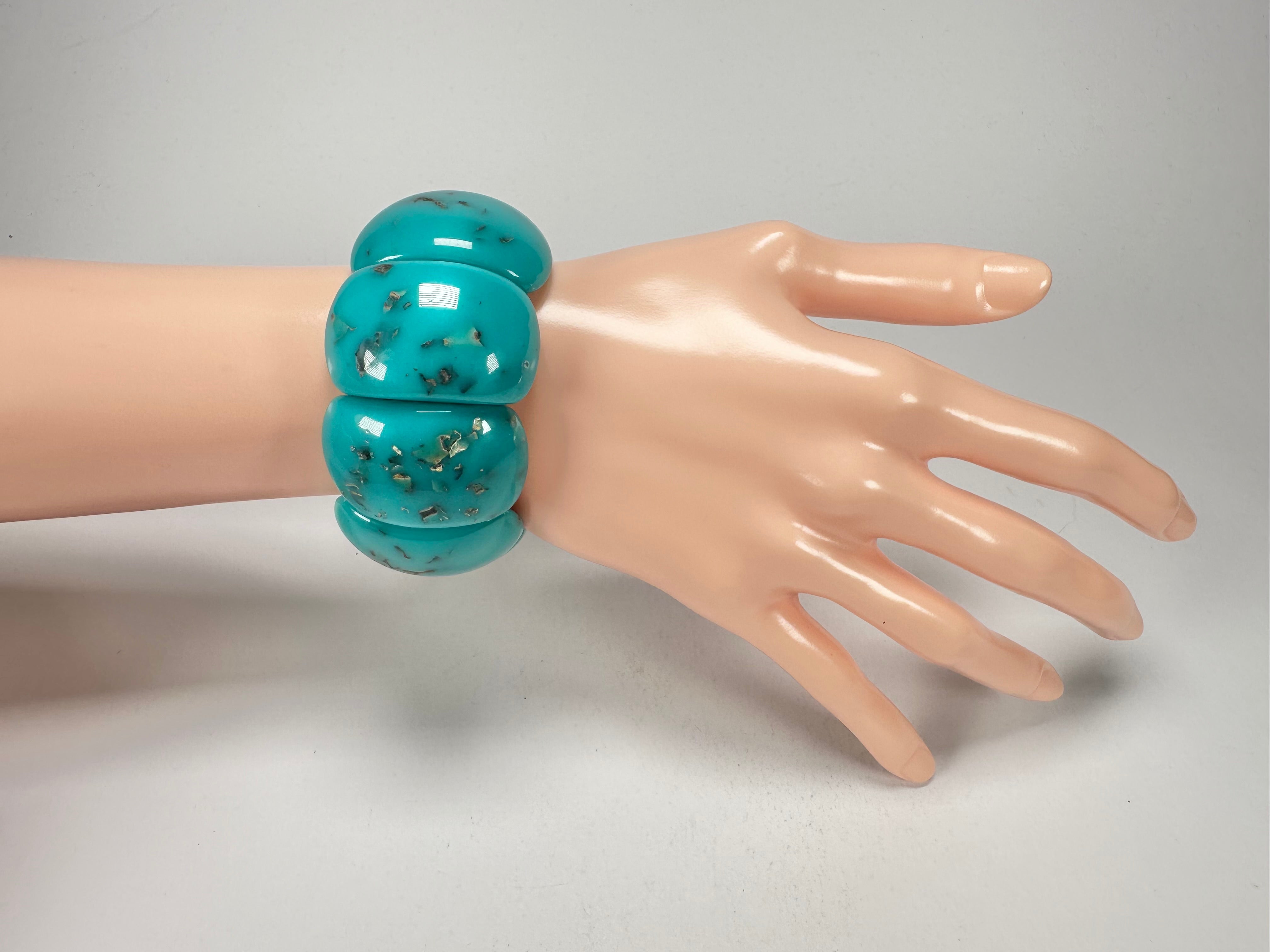 Jackie Brazil "Maria" Turquoise Mix Elasticated Bracelet ( B0217 )