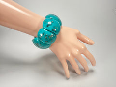 Jackie Brazil "Maria" Turquoise Mix Elasticated Bracelet ( B0217 )
