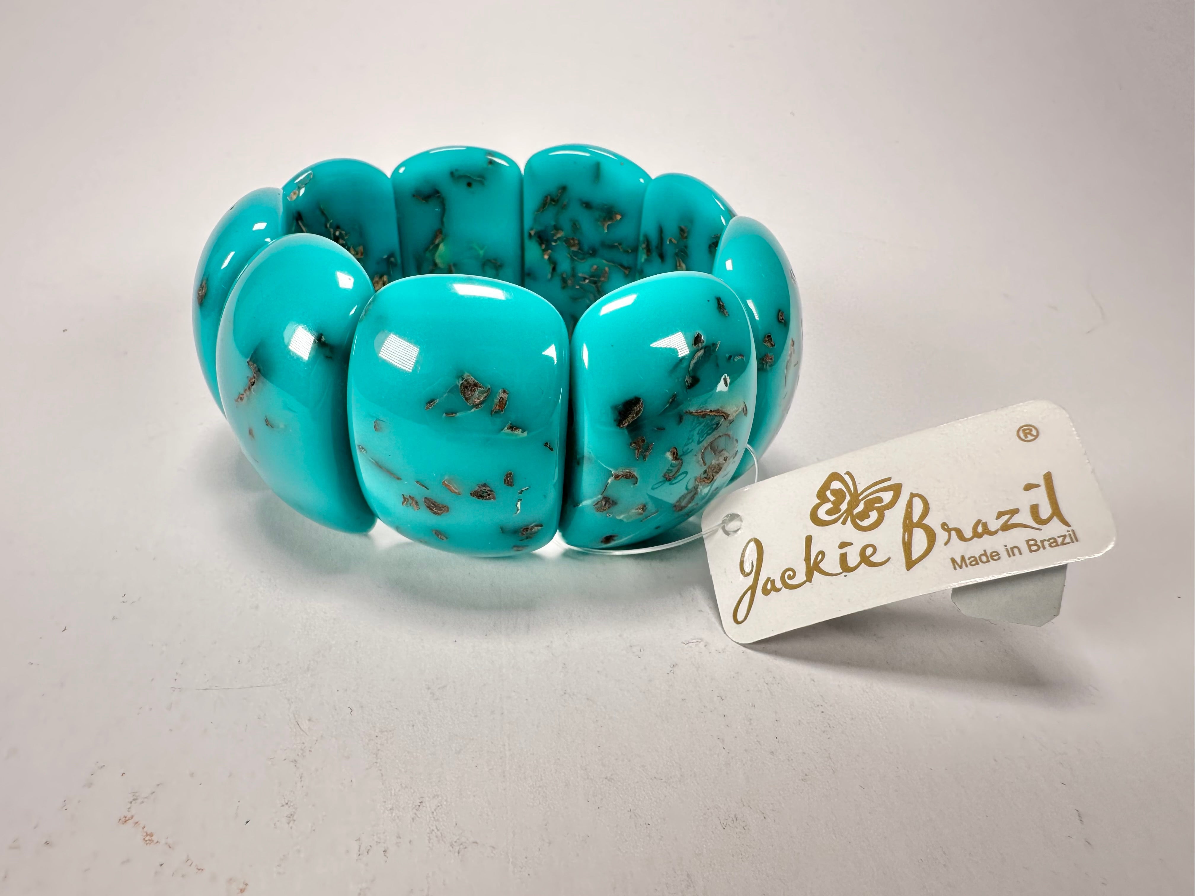 Jackie Brazil "Maria" Turquoise Mix Elasticated Bracelet ( B0217 )