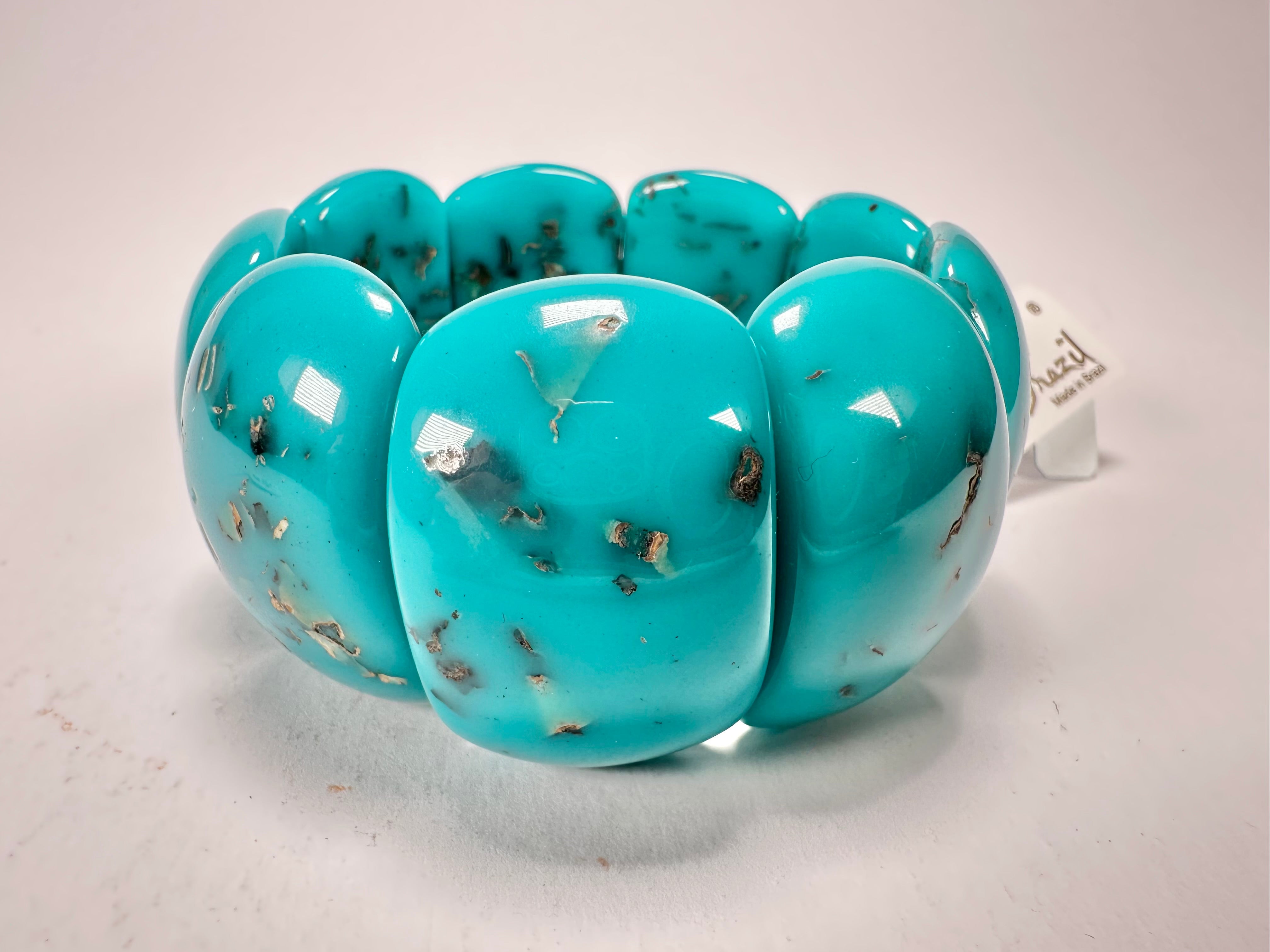 Jackie Brazil "Maria" Turquoise Mix Elasticated Bracelet ( B0217 )