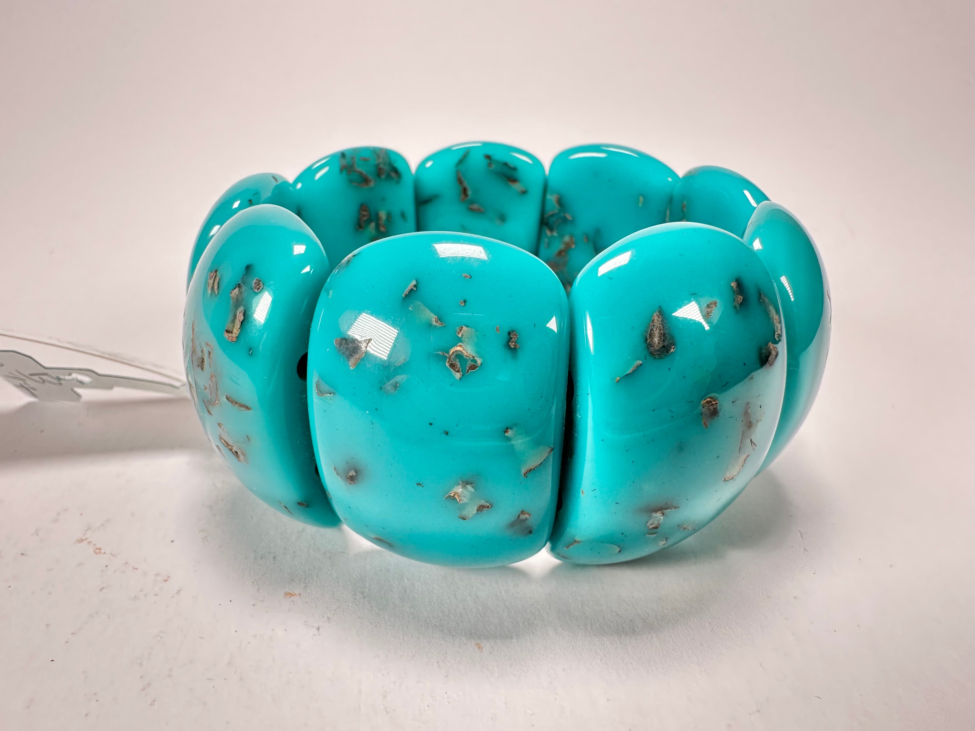 Jackie Brazil "Maria" Turquoise Mix Elasticated Bracelet ( B0217 )