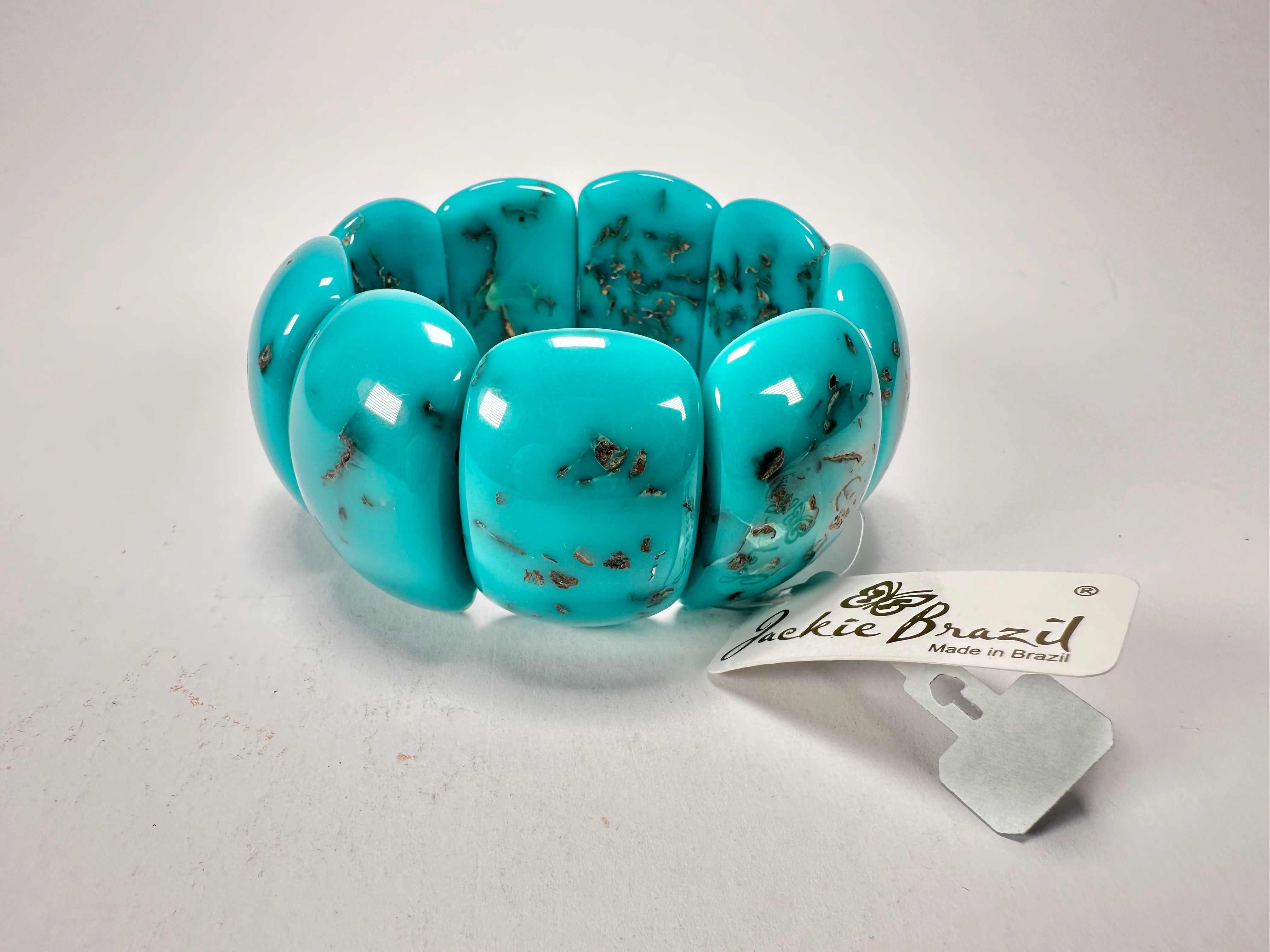 Jackie Brazil "Maria" Turquoise Mix Elasticated Bracelet ( B0217 )