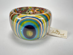 Jackie Brazil "Tiger" Liquorice Allsorts with Cat Eye Winter Colour 5cm Resin Bangle ( B0932 )