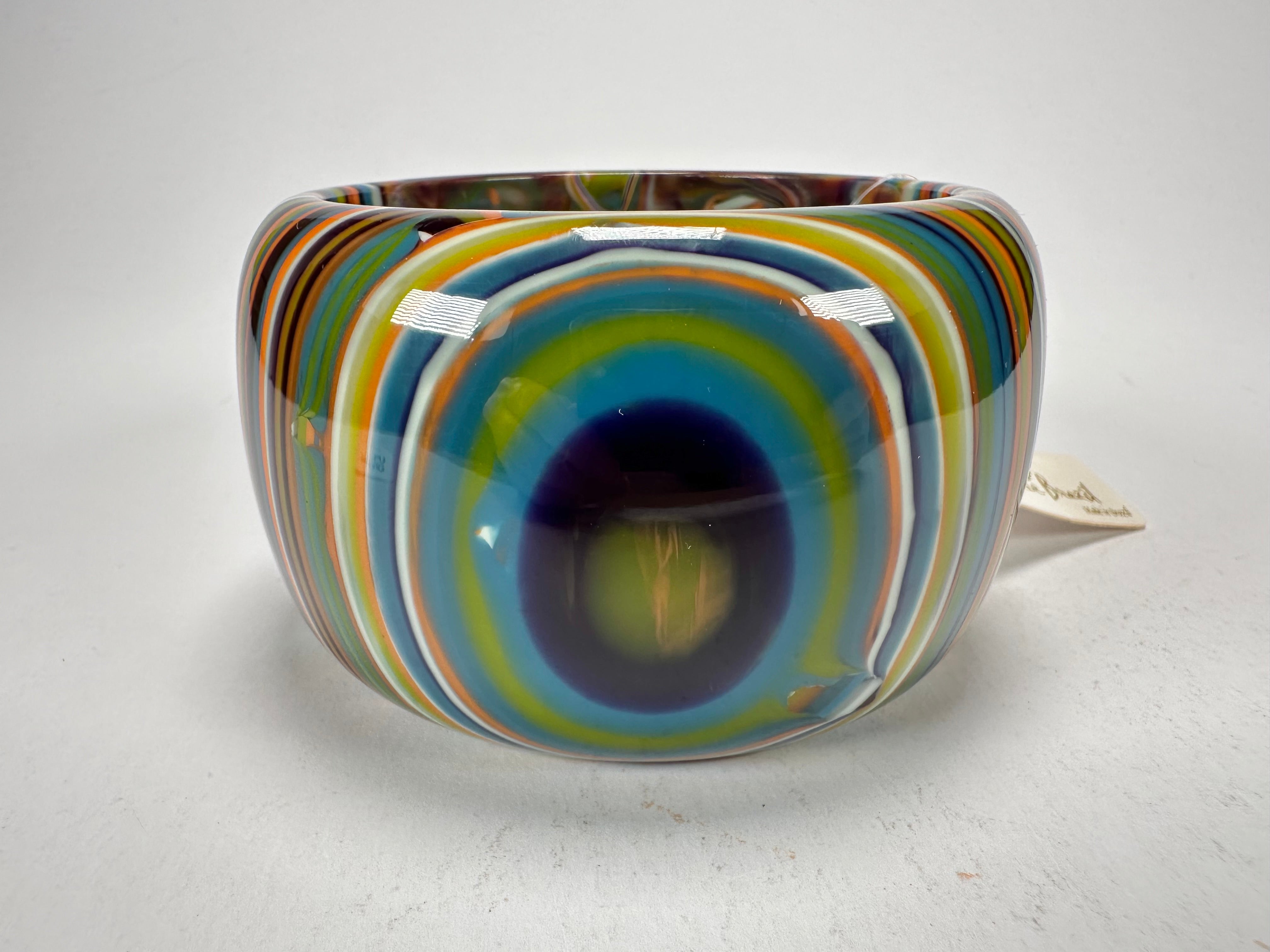 Jackie Brazil "Tiger" Liquorice Allsorts with Cat Eye Winter Colour 5cm Resin Bangle ( B0932 )
