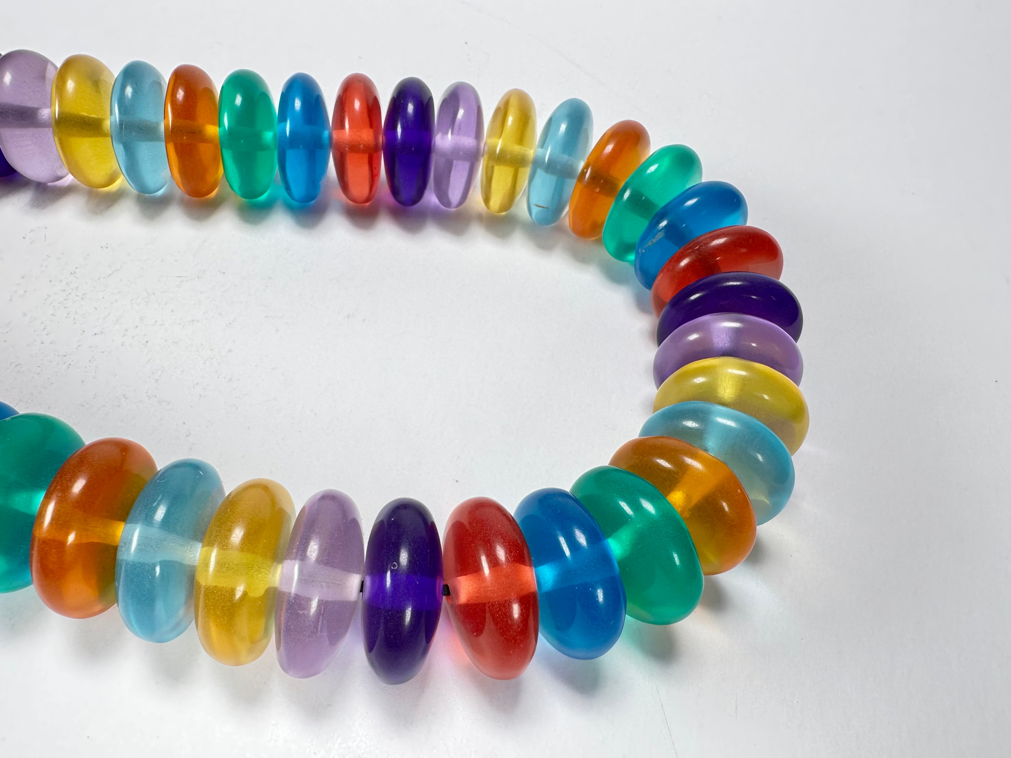 Jackie Brazil "Ana" Transparent Summer Mix Resin Wheels 70cm Necklace ( N0044 )