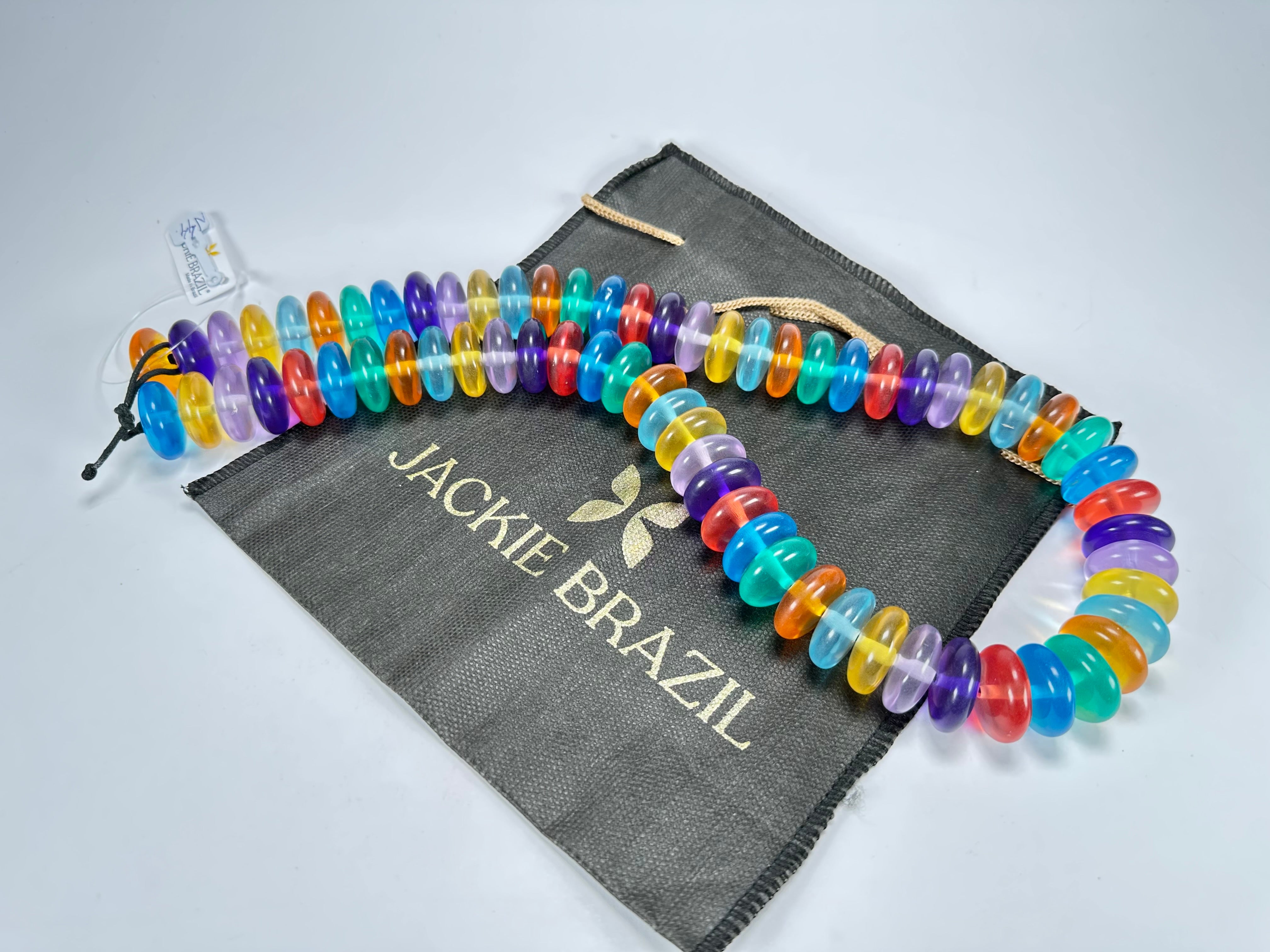 Jackie Brazil "Ana" Transparent Summer Mix Resin Wheels 70cm Necklace ( N0044 )