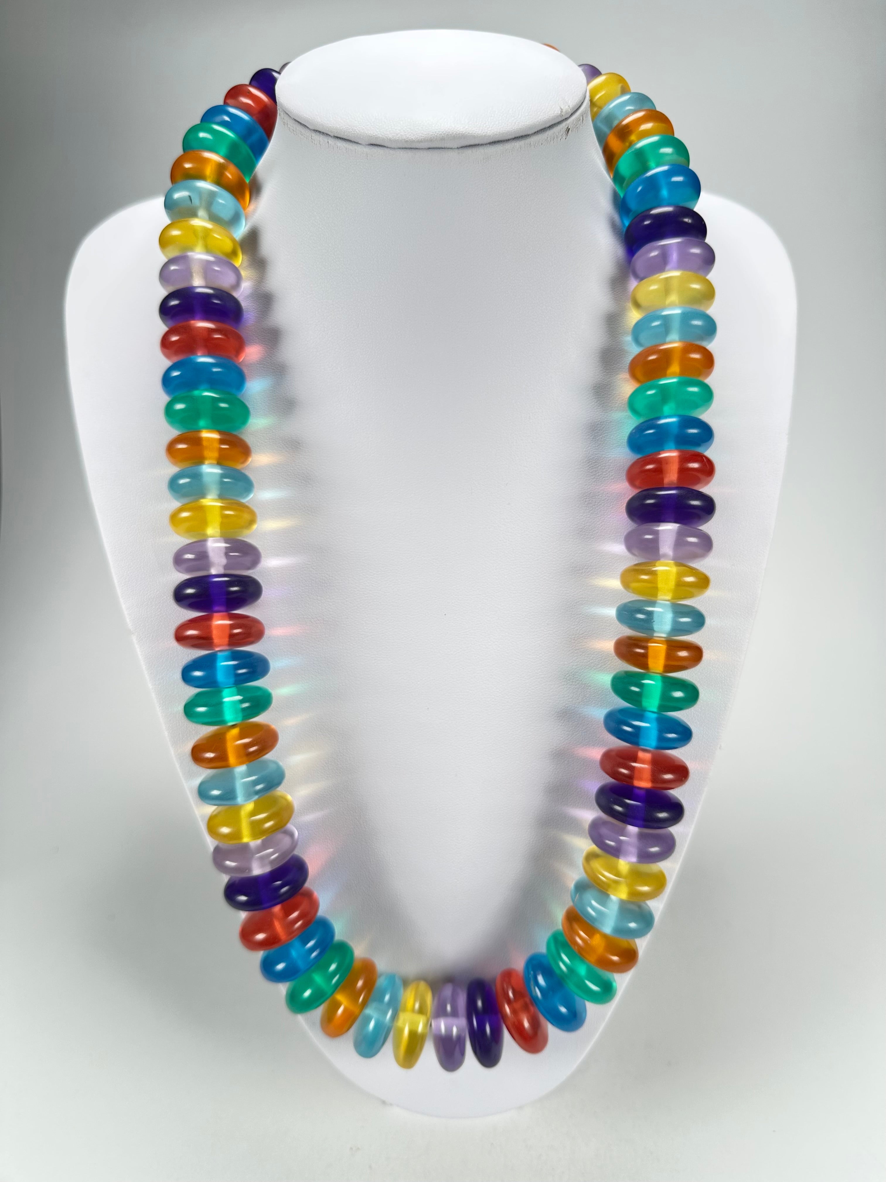 Jackie Brazil "Ana" Transparent Summer Mix Resin Wheels 70cm Necklace ( N0044 )