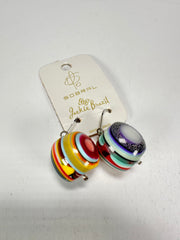 Jackie Brazil "Cat Eyes" Liquorice Balls Mix Colours Short Resin Earrings ( E0960 )