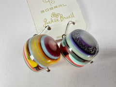 Jackie Brazil "Cat Eyes" Liquorice Balls Mix Colours Short Resin Earrings ( E0960 )