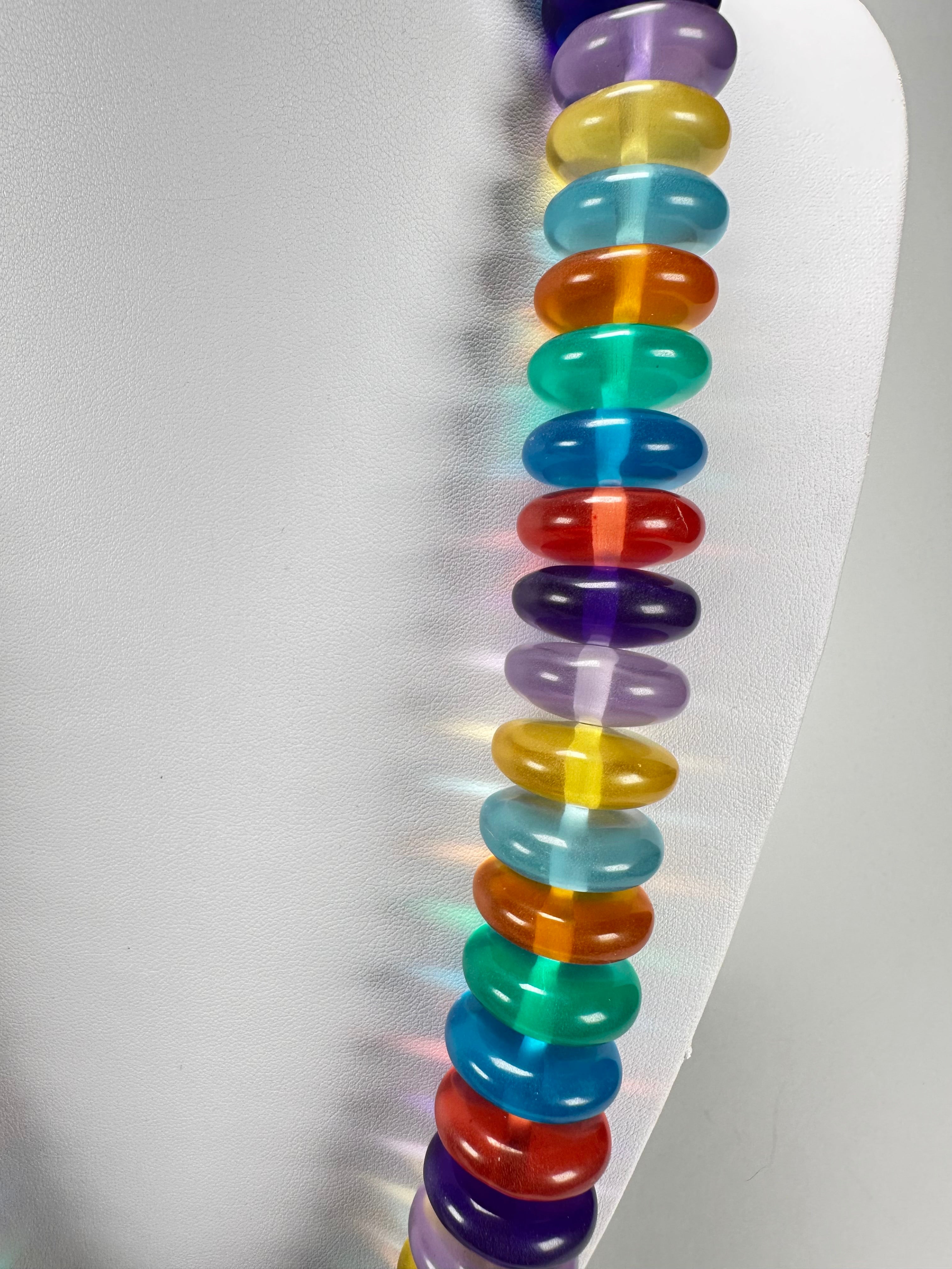 Jackie Brazil "Ana" Transparent Summer Mix Resin Wheels 70cm Necklace ( N0044 )