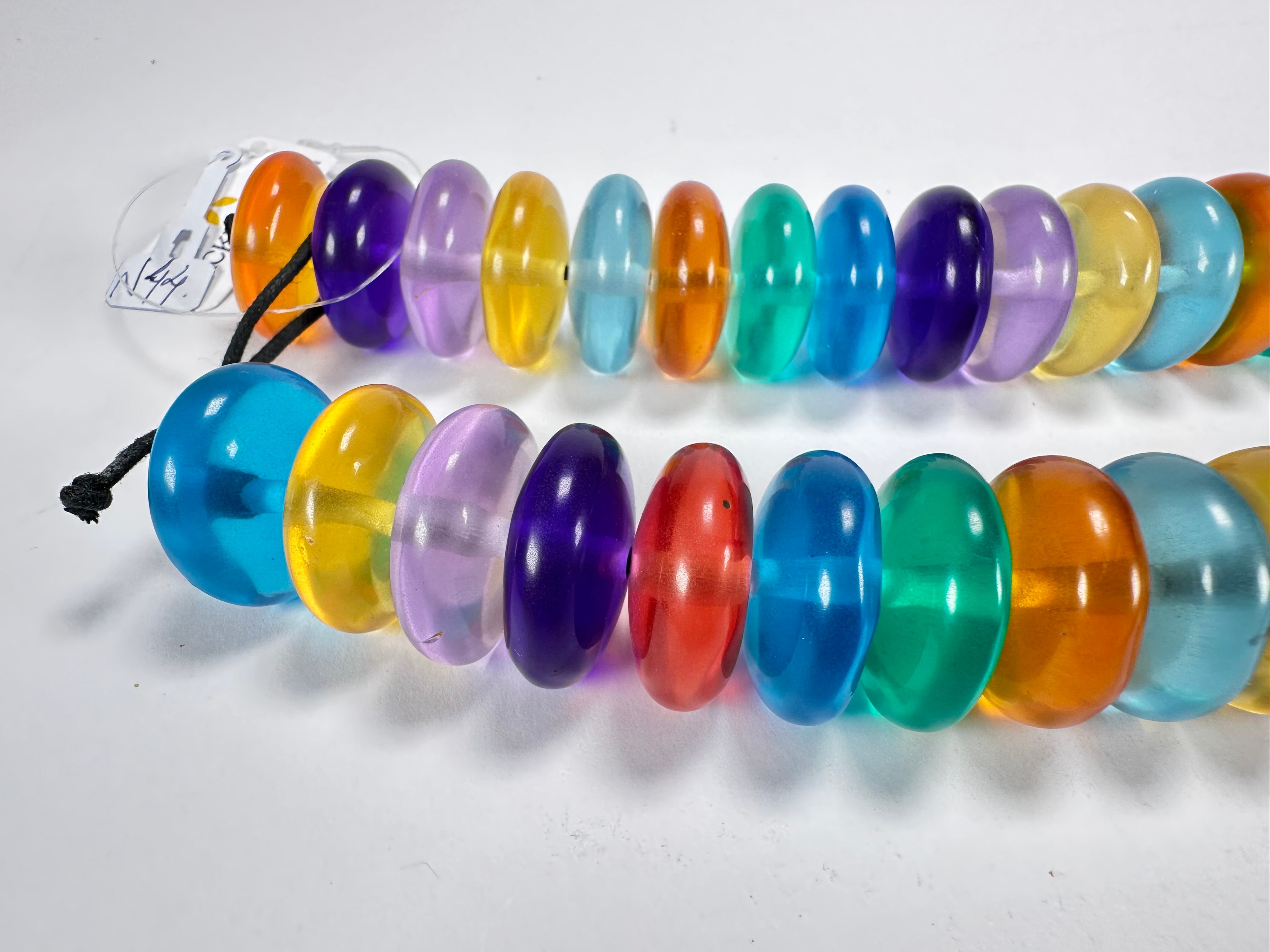 Jackie Brazil "Ana" Transparent Summer Mix Resin Wheels 70cm Necklace ( N0044 )